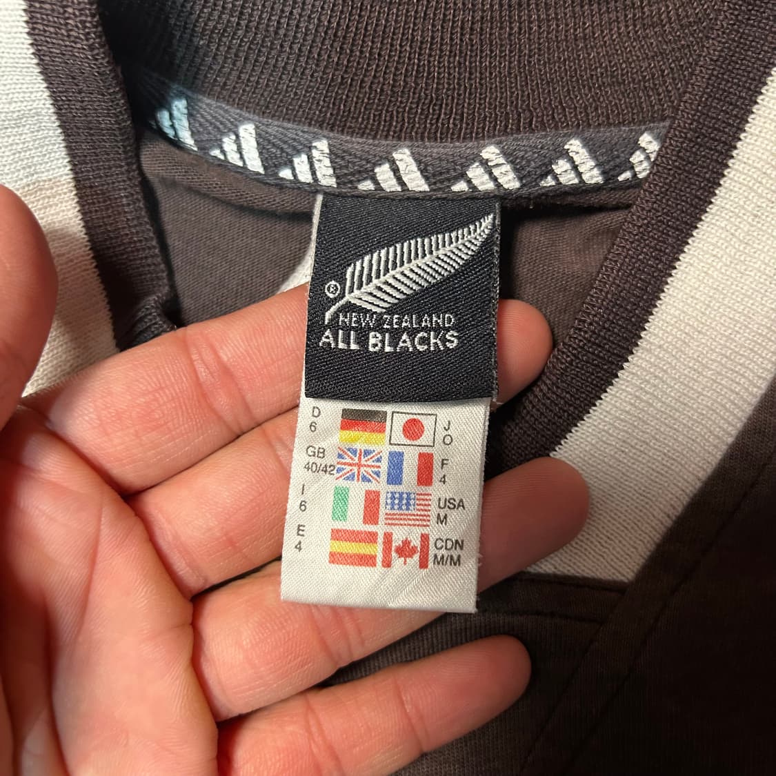 [L] 00s 아디다스 뉴질랜드 올블랙 럭비 반팔 상품이미지5