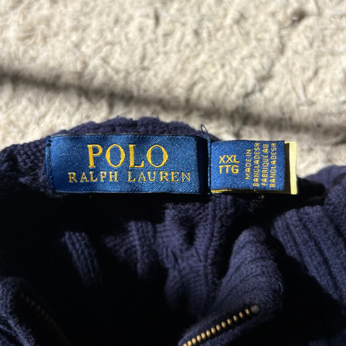 폴로 랄프로렌 꽈배기 하프집업 니트 XL 상품이미지6