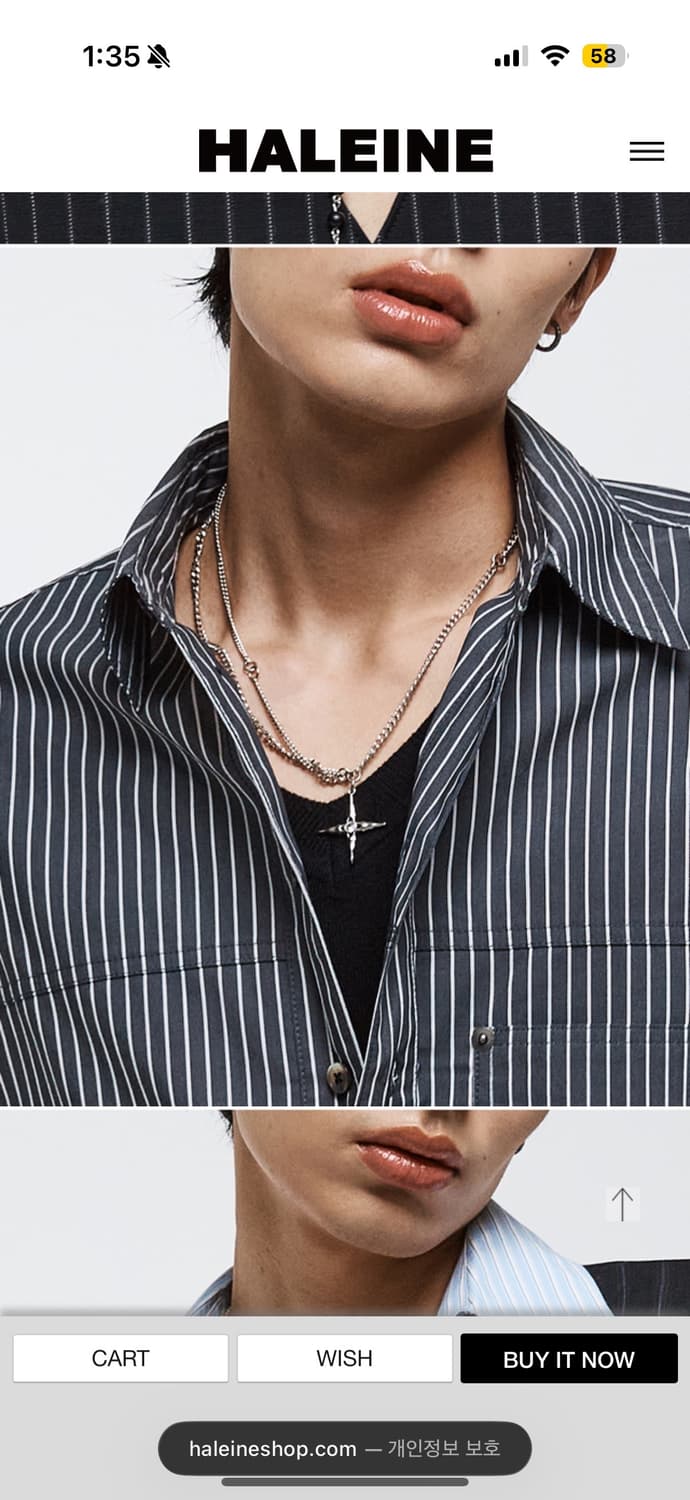 알렌느 크로스 실버 목걸이 상품이미지2