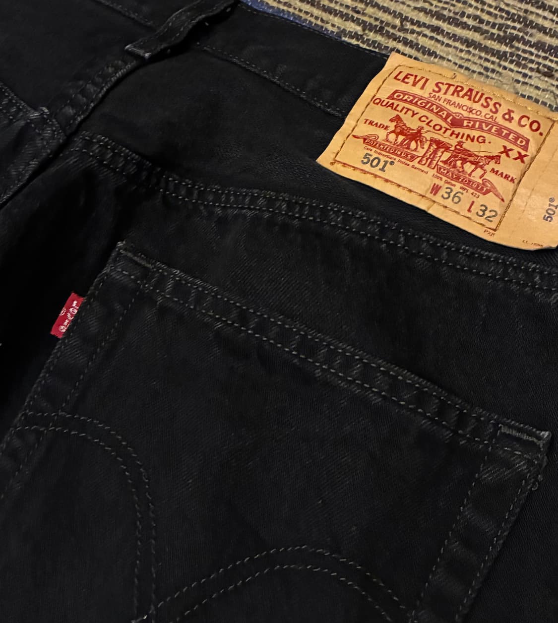 (34~35)00s Levis 리바이스 501 흑청 데님 블랙진 청바지 상품이미지7