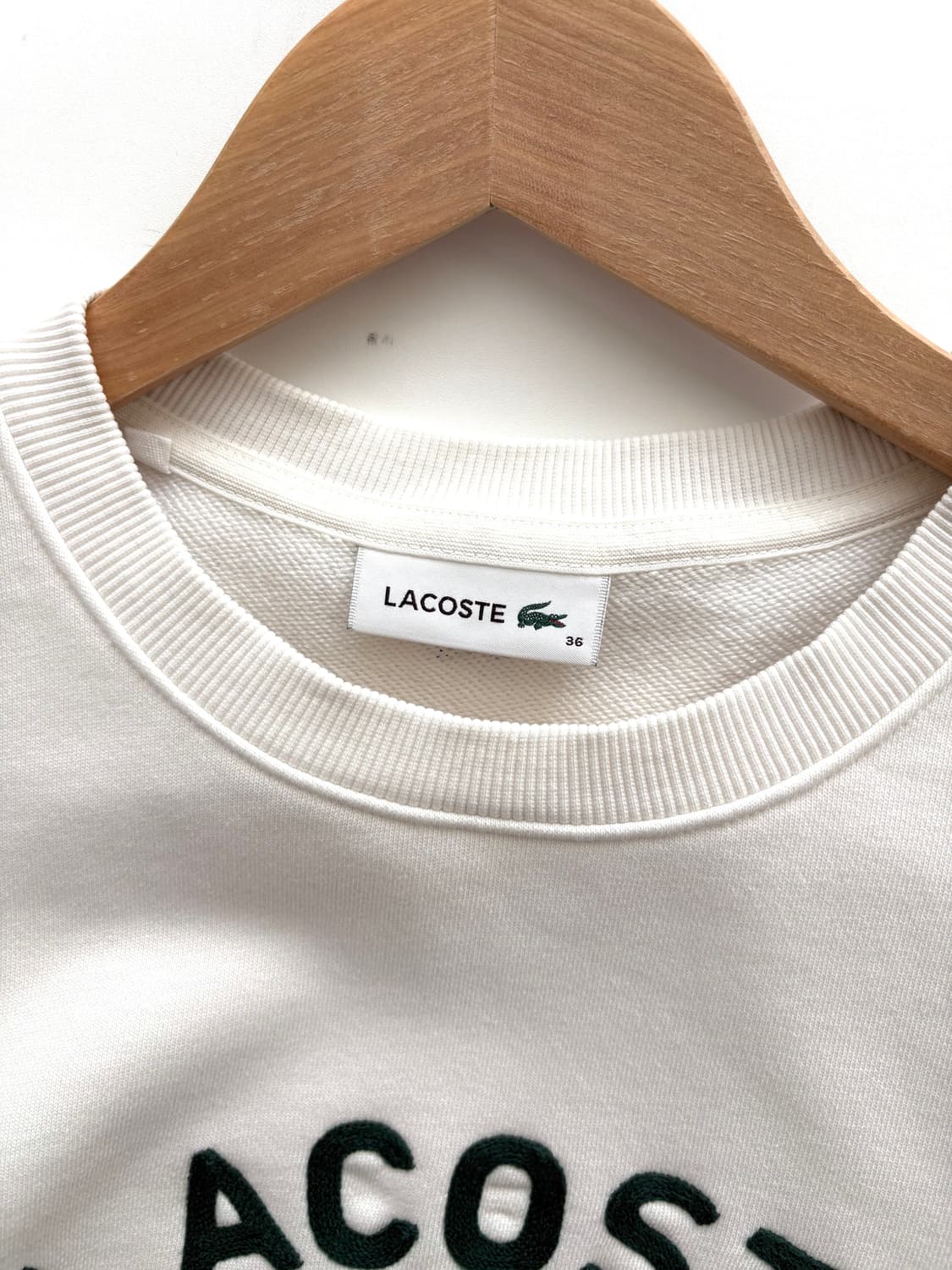 Lacoste 라코스테 화이트컬러 빅크록 맨투맨 (36) 상품이미지6