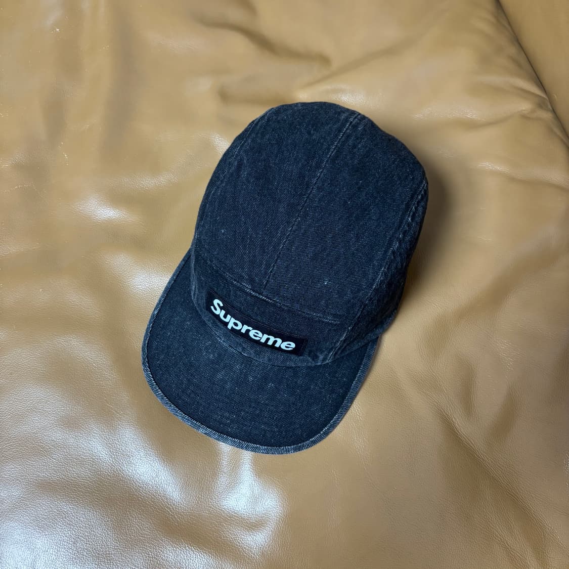 슈프림 캠프캡 모자 박스로고 데님 블랙 상품이미지5