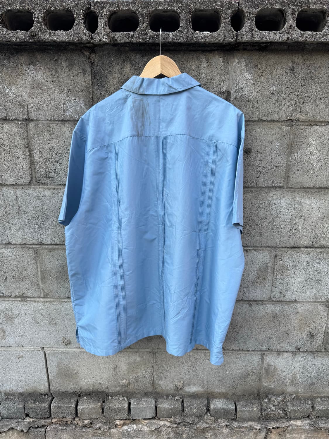 빈티지 구아야베라 쿠바 셔츠 하늘색 지퍼 2xl 상품이미지2