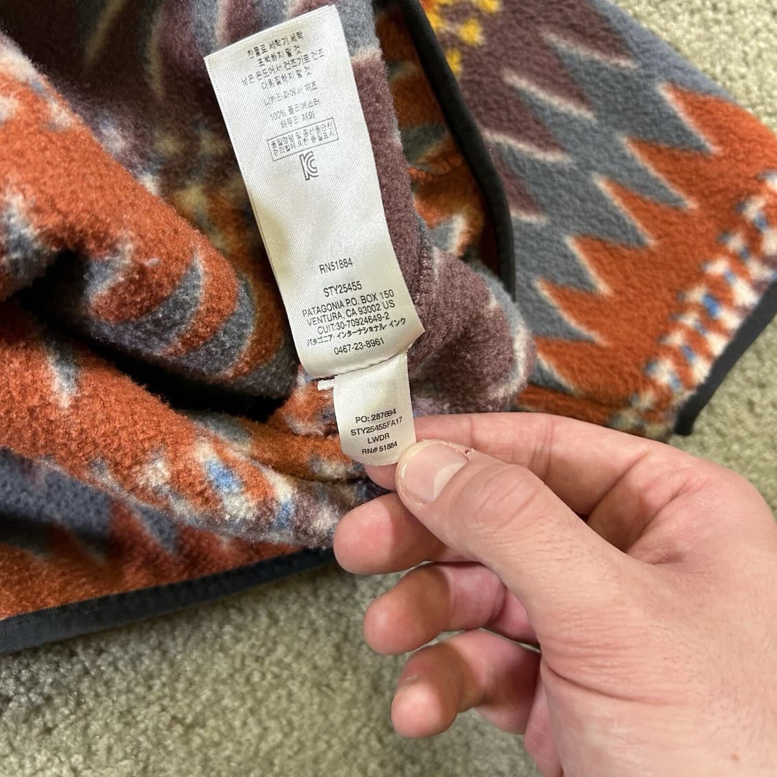 15FW 파타고니아 신칠라 스냅-T 오렌지멀티/그레이 아즈텍 패턴 상품이미지4