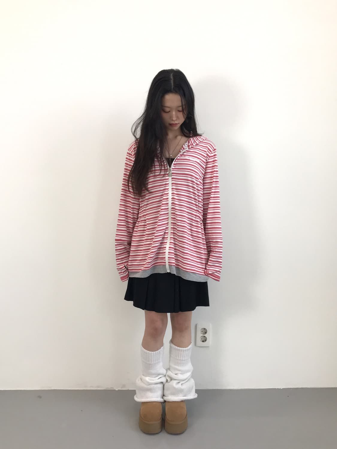 MICHIKO LONDON Striped Hooded Zip-Up 상품이미지2