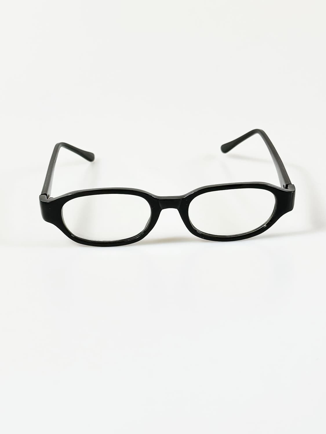 90s 블랙 뿔테 스퀘어 프레임 빈티지 안경 상품이미지2
