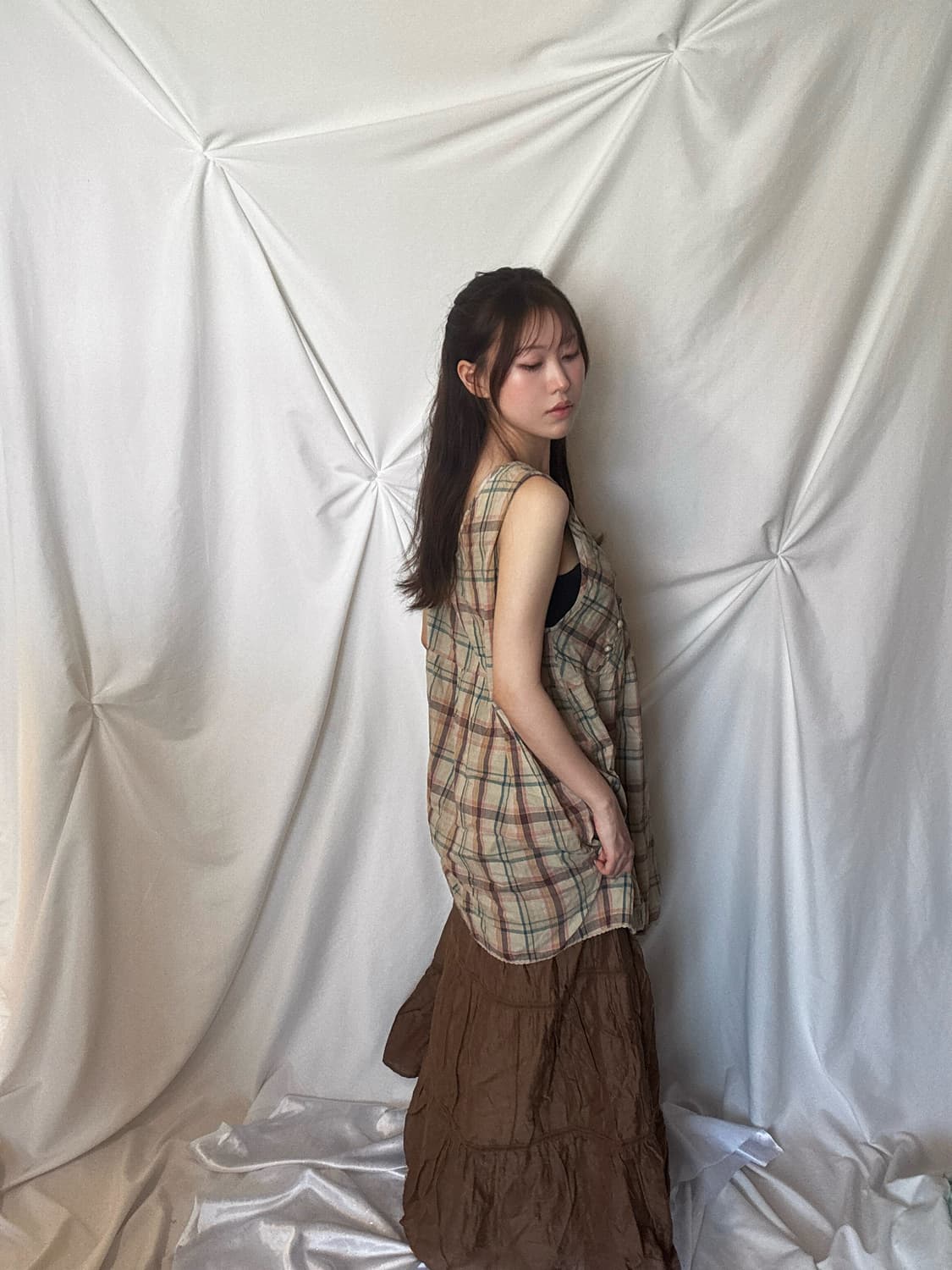 브라운 스커트 상품이미지1