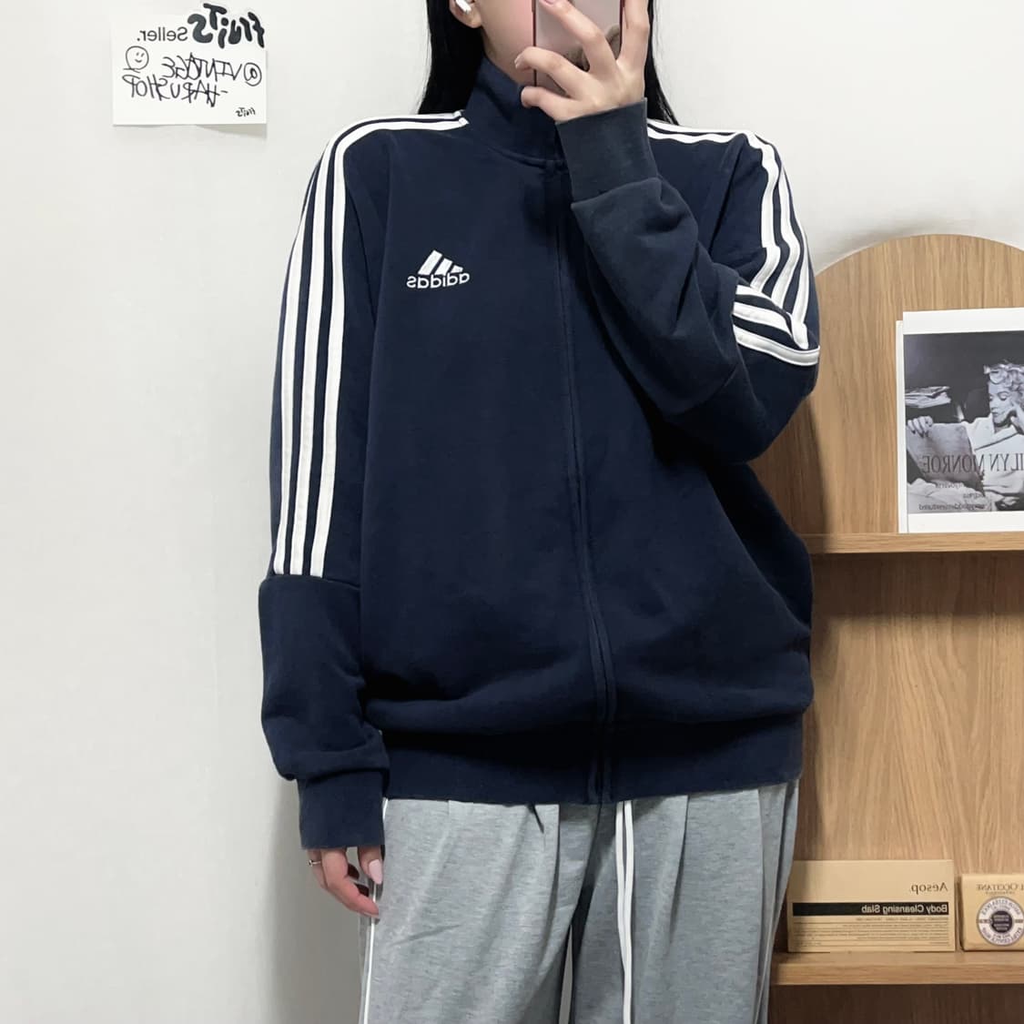 [정품] 아디다스 네이비 코튼 집업 [ XL ] 상품이미지3