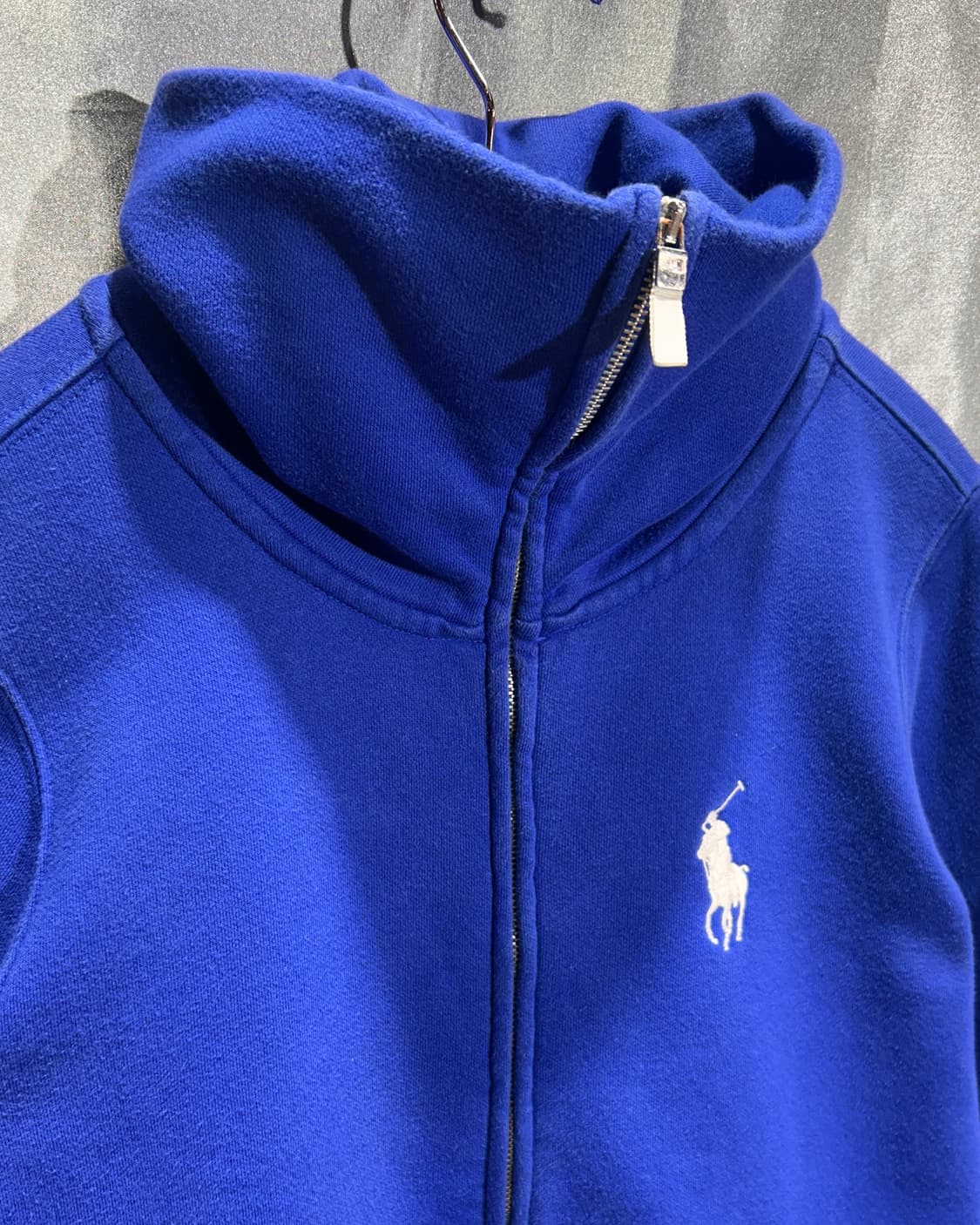 S 폴로랄프로렌 화이트 빅포니 하이넥 블루 스웨트 집업 상품이미지4