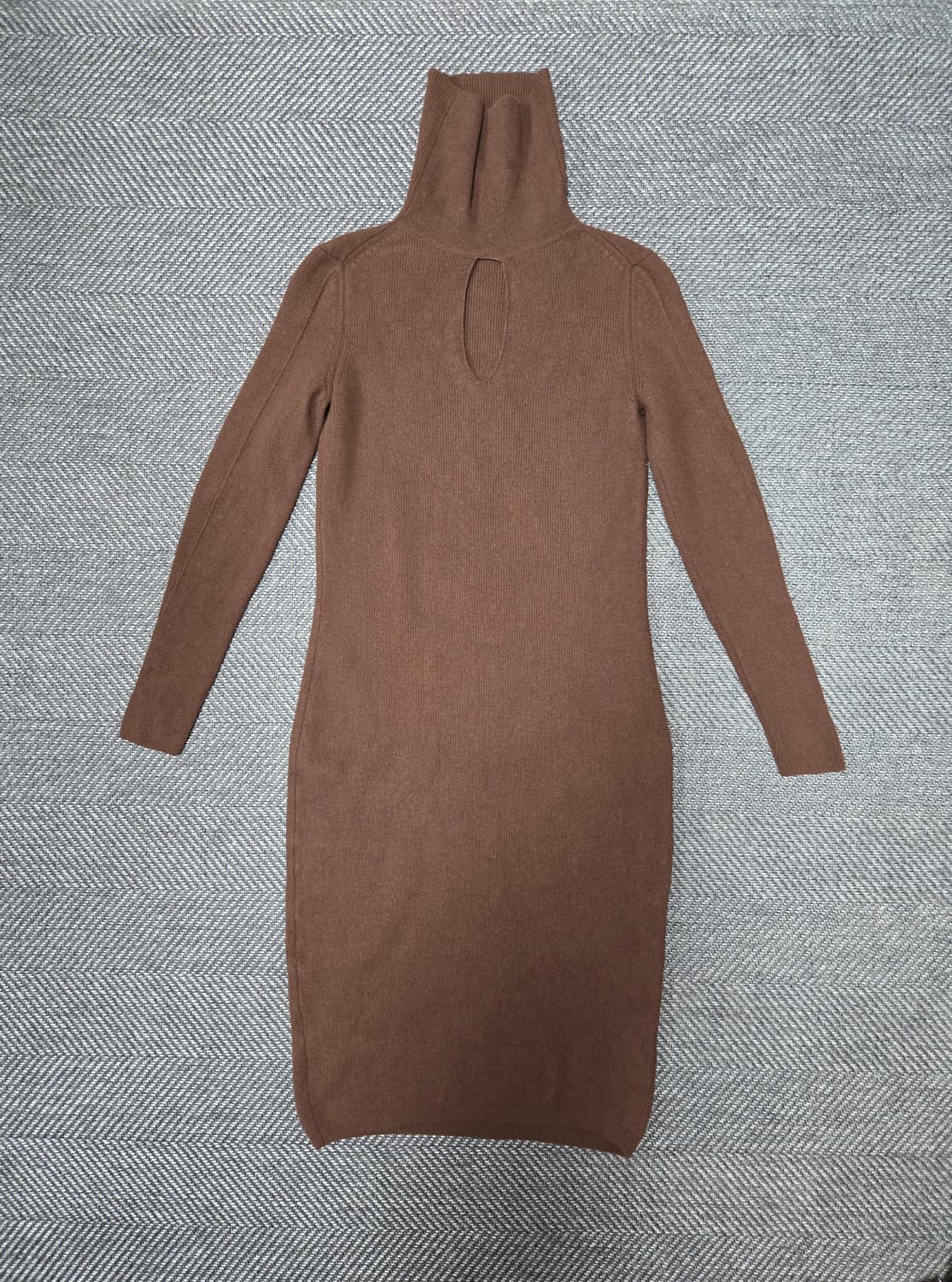 한섬 랑방 골지 니트 원피스 모100%원피스 브라운 상품이미지1