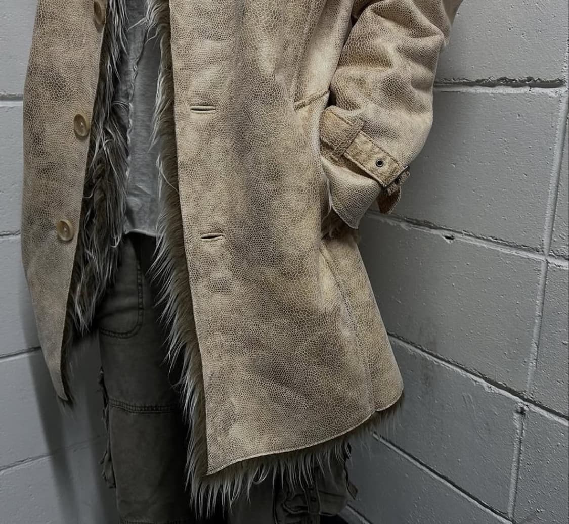Semantic design faux fur trimming beige 상품이미지4
