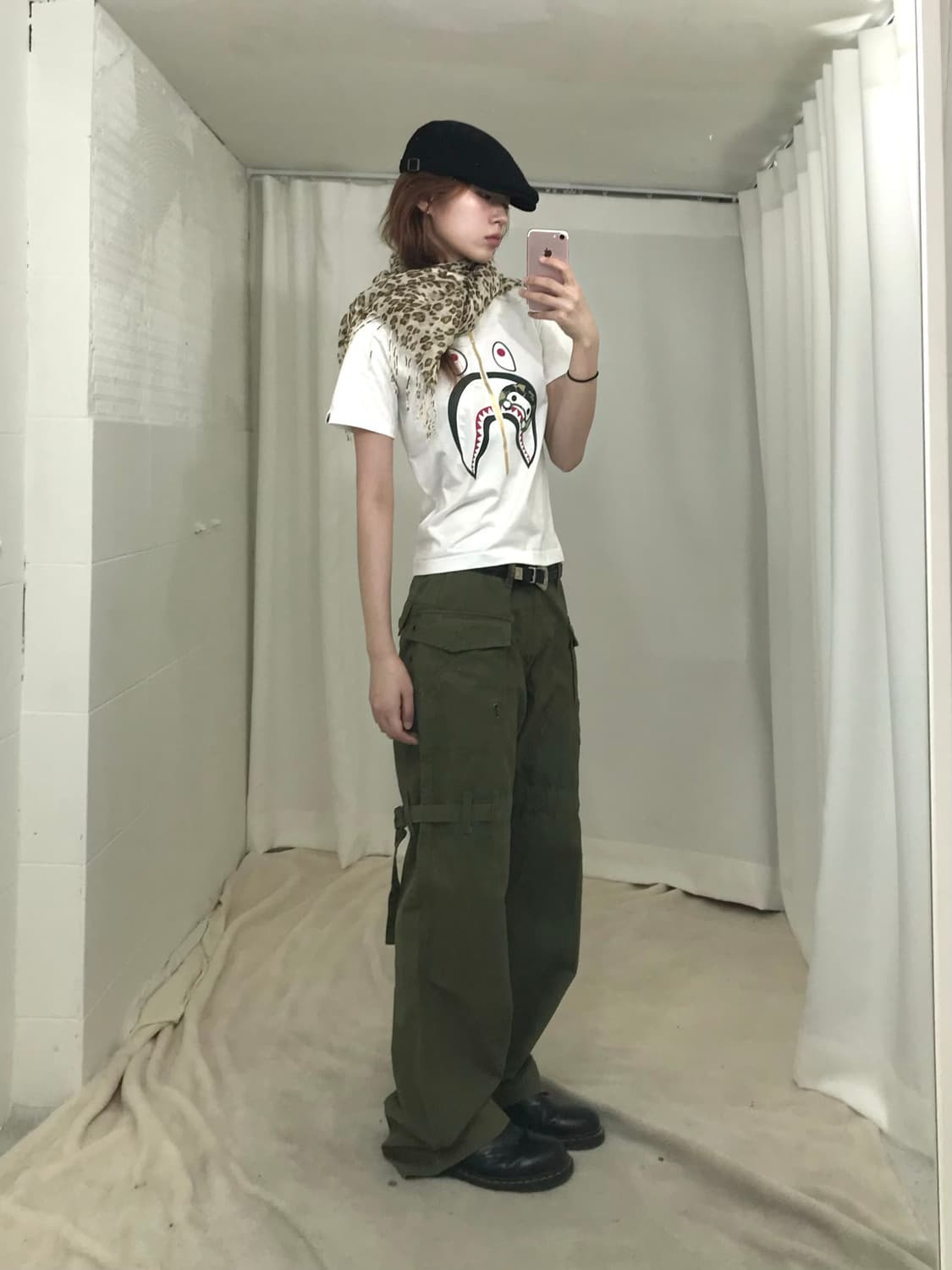 🐆 베이프 샤크 마일로 카키 시크 스트릿 코디 세트 상품이미지2