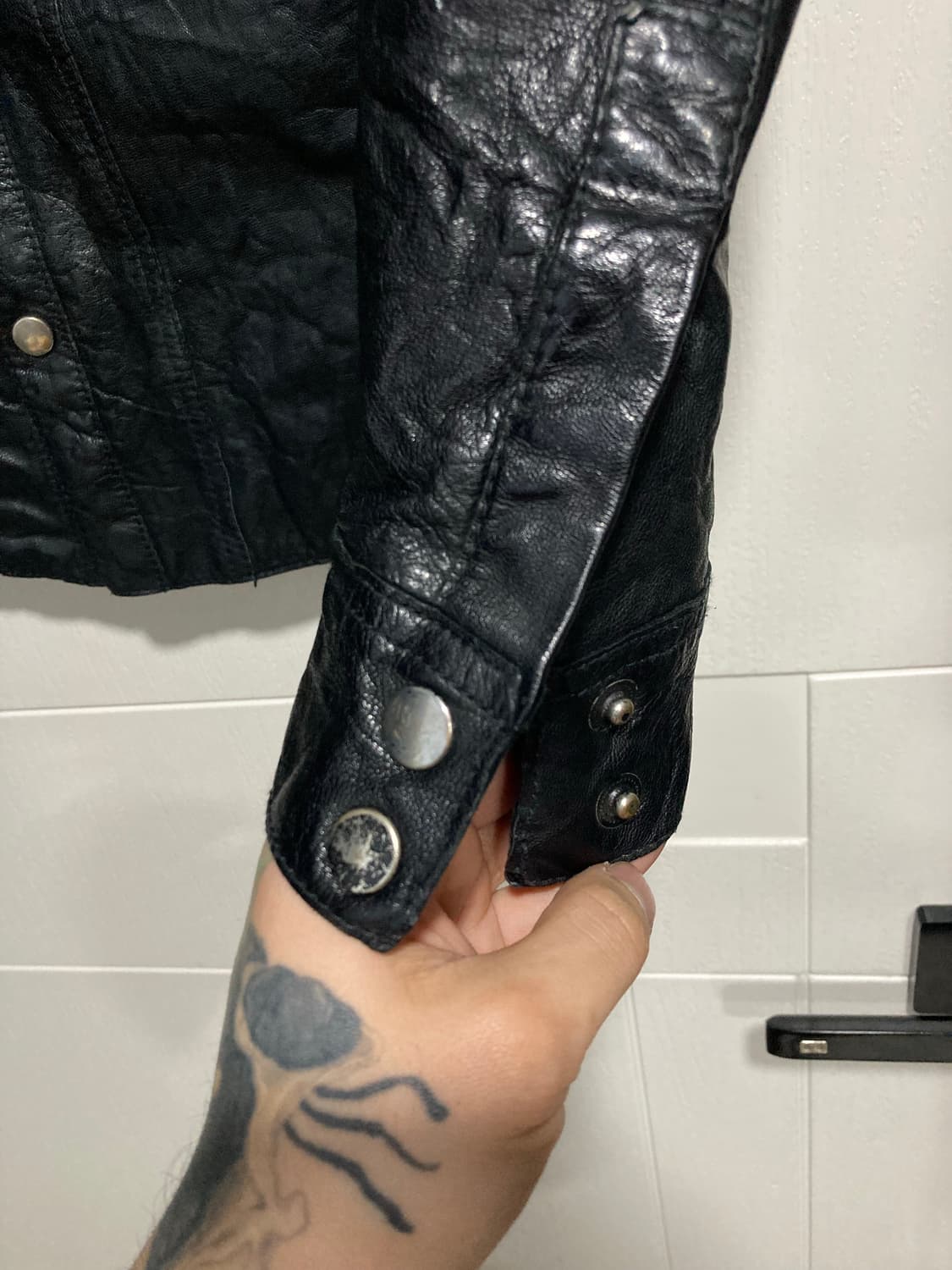 올세인츠 레더 셔츠 상품이미지5