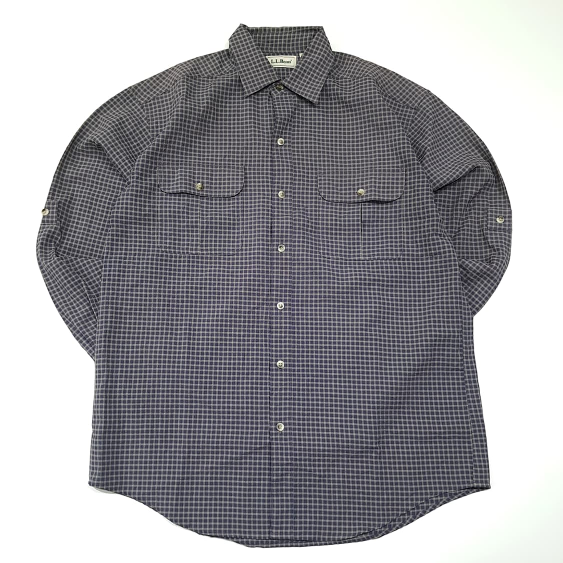 CL879 M 엘엘빈 90s 올드네이비 스몰 체크 시어서커 셔츠 남방 상품이미지1