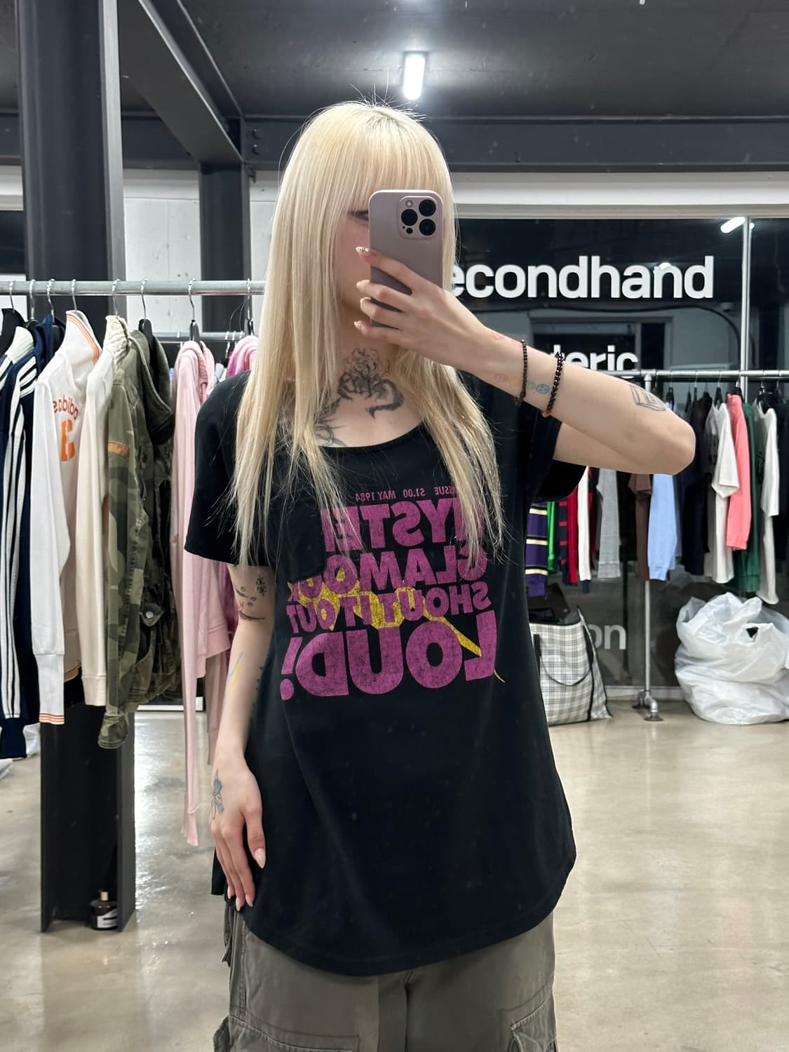 히스테릭 글래머 포켓 shout it out loud! 반팔 슬리브 상품이미지1