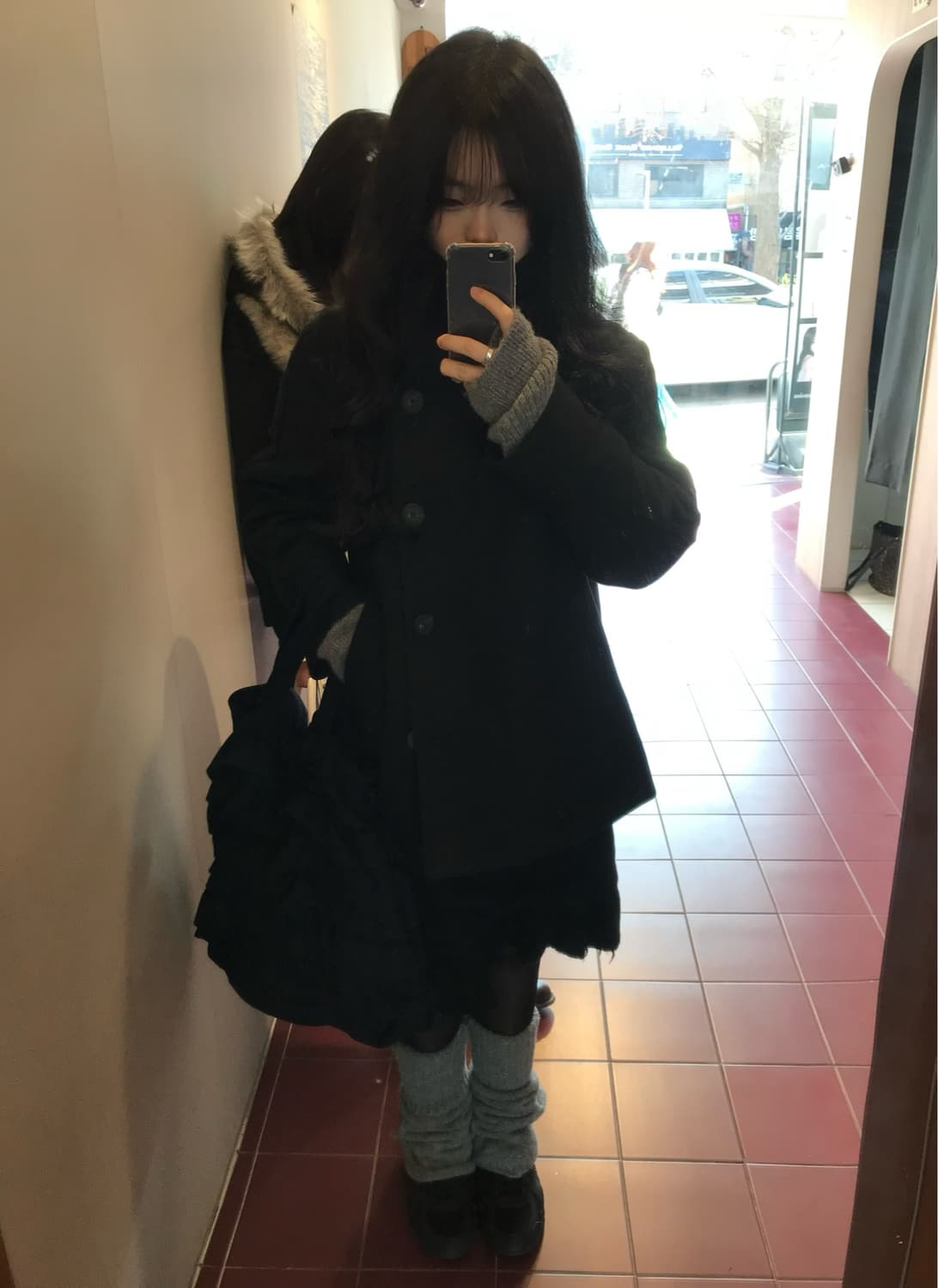Comme des Garçons Ruffle Navy Tote Bag 상품이미지1