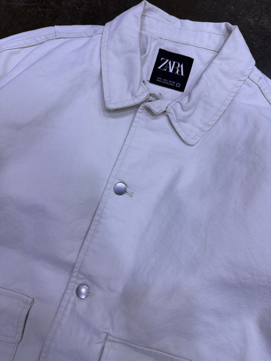 자라 캐쥬얼 스트럭처 화이트 자켓 L 상품이미지7