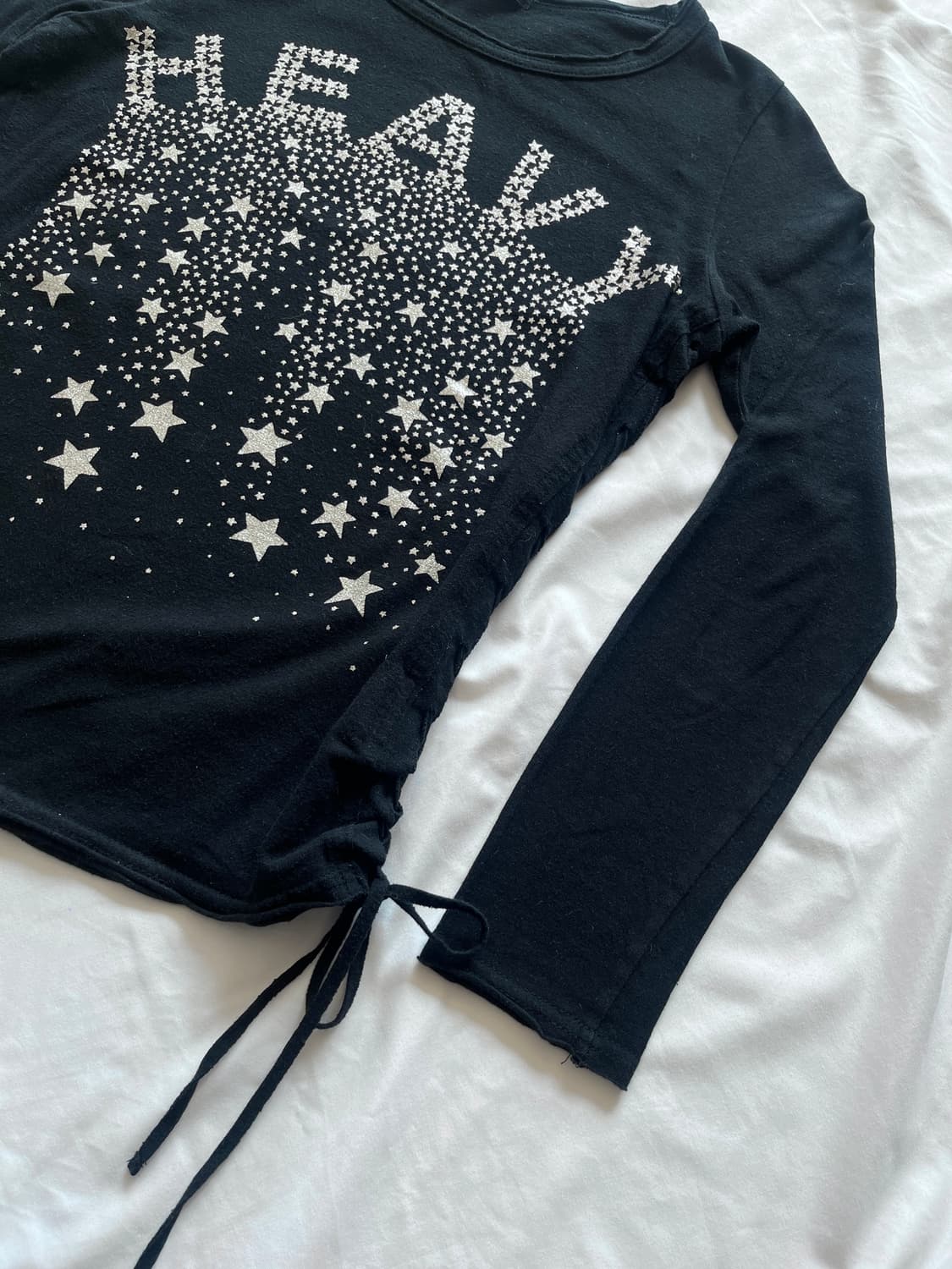 히스테릭 글래머 실버 스타 별 프린팅 레이스업 롱 슬리브 긴팔 티셔츠 상품이미지4