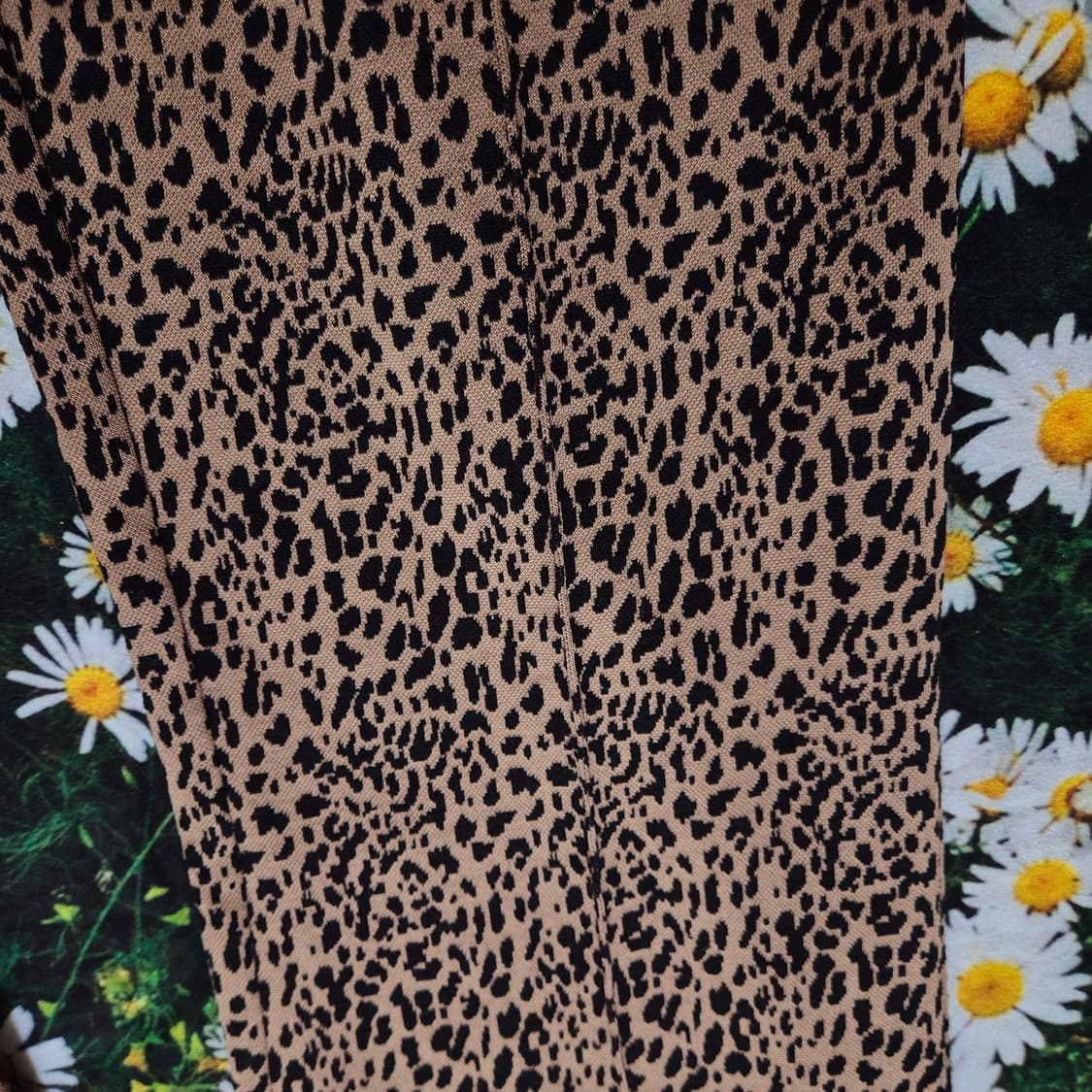 일본 레오파드 부츠컷 밴딩 바지 여성 L 상품이미지2