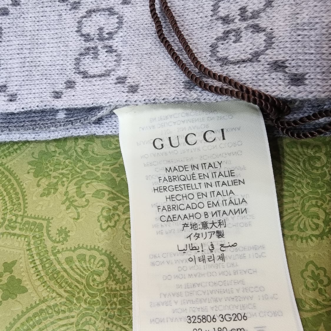 구찌  GG Two-Tone 울 스카프 그레이 새제품 택O 상품이미지5