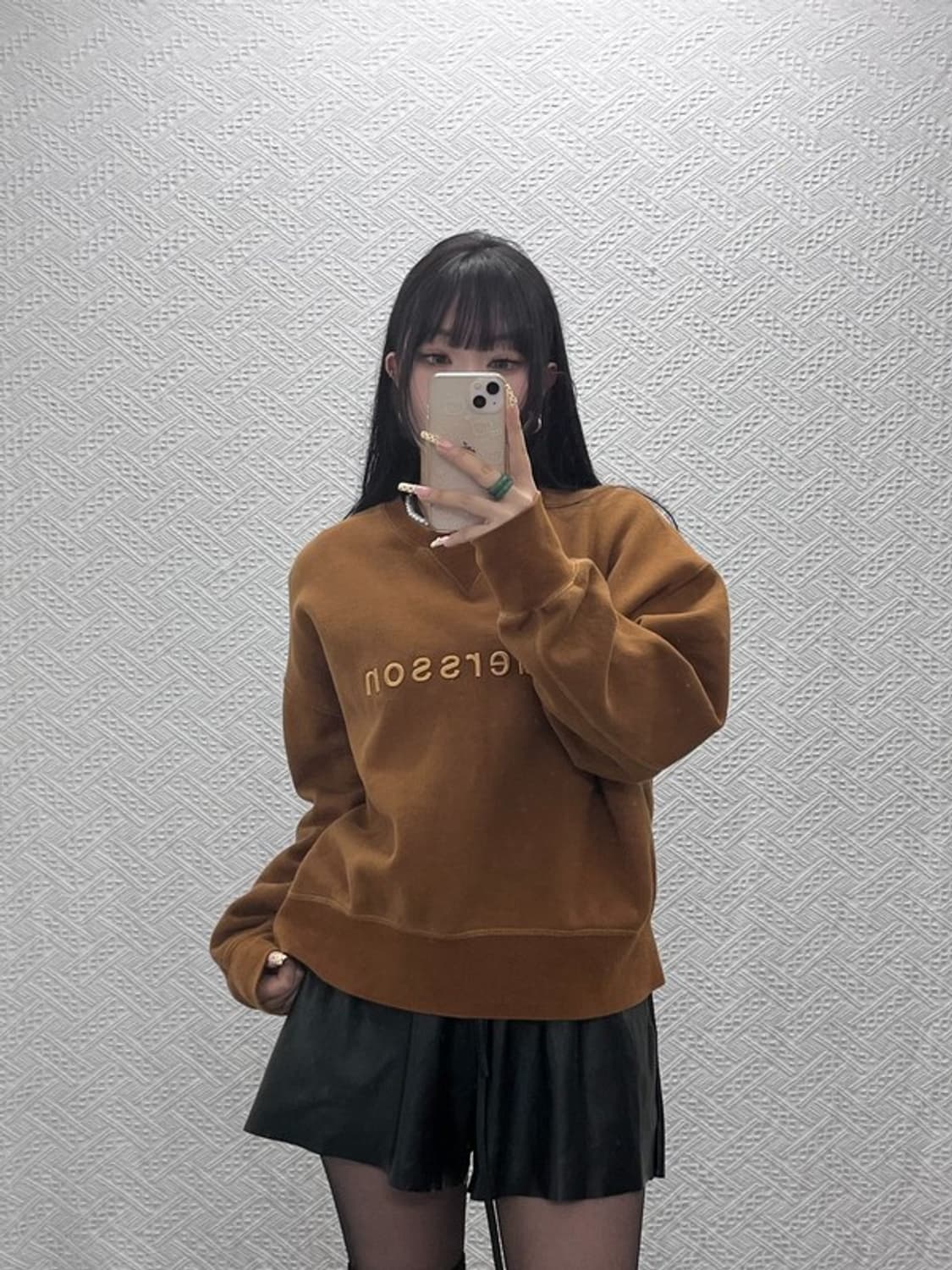 앤더슨벨 빈티지 레트로 캐주얼 빅로고 기모 맨투맨 L C09692 상품이미지2