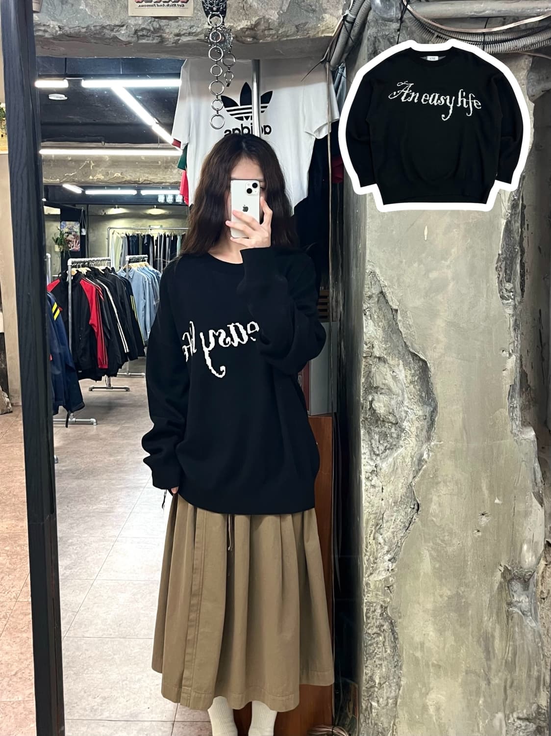 ETCE 이티씨이 레터링 니트 블랙 L #csz2633 상품이미지1