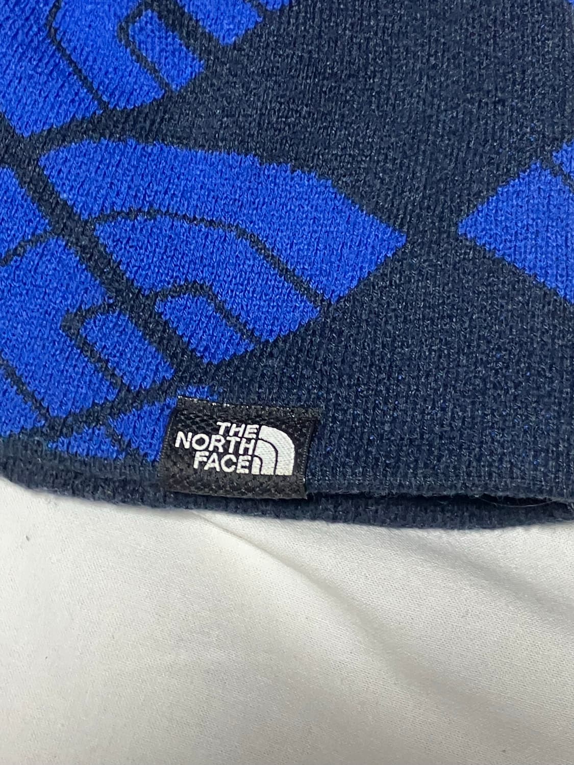 노스페이스 빅로고 패턴 비니 네이비 블루 상품이미지2