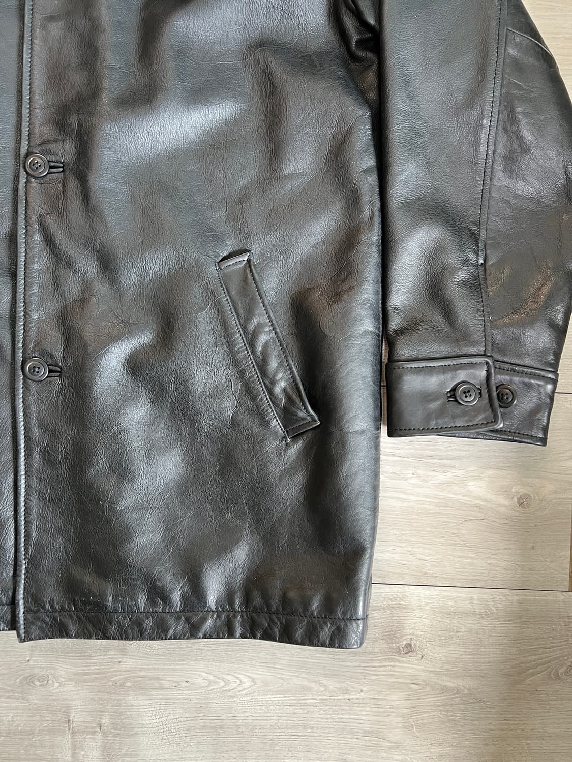 90s 올드갭 레더 카코트 L 상품이미지3