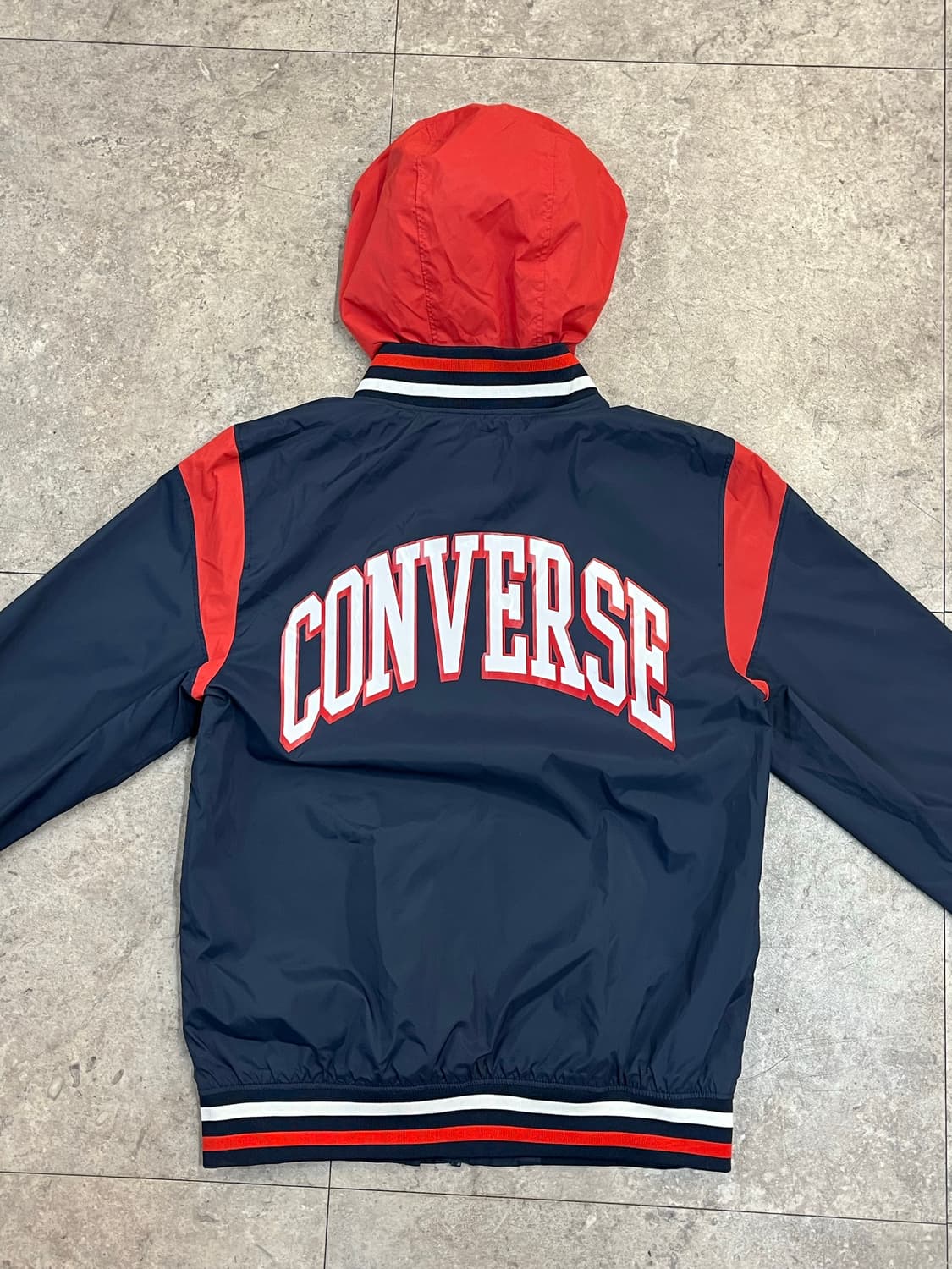 컨버스 배색 후드 바람막이 자켓 네이비 키즈 L #csz3059 상품이미지7