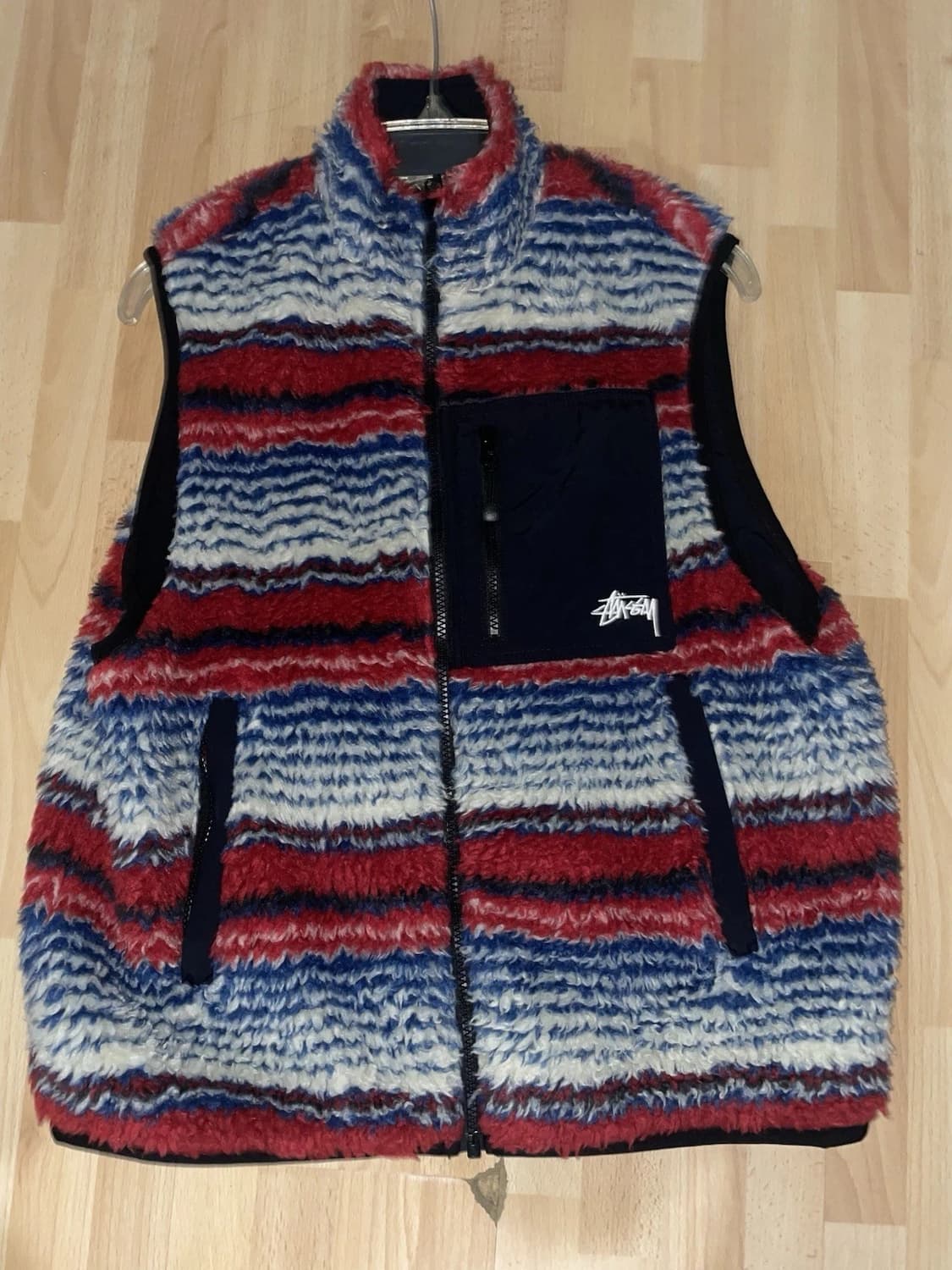 스투시 스트라이프 쉐르파 베스트 상품이미지1