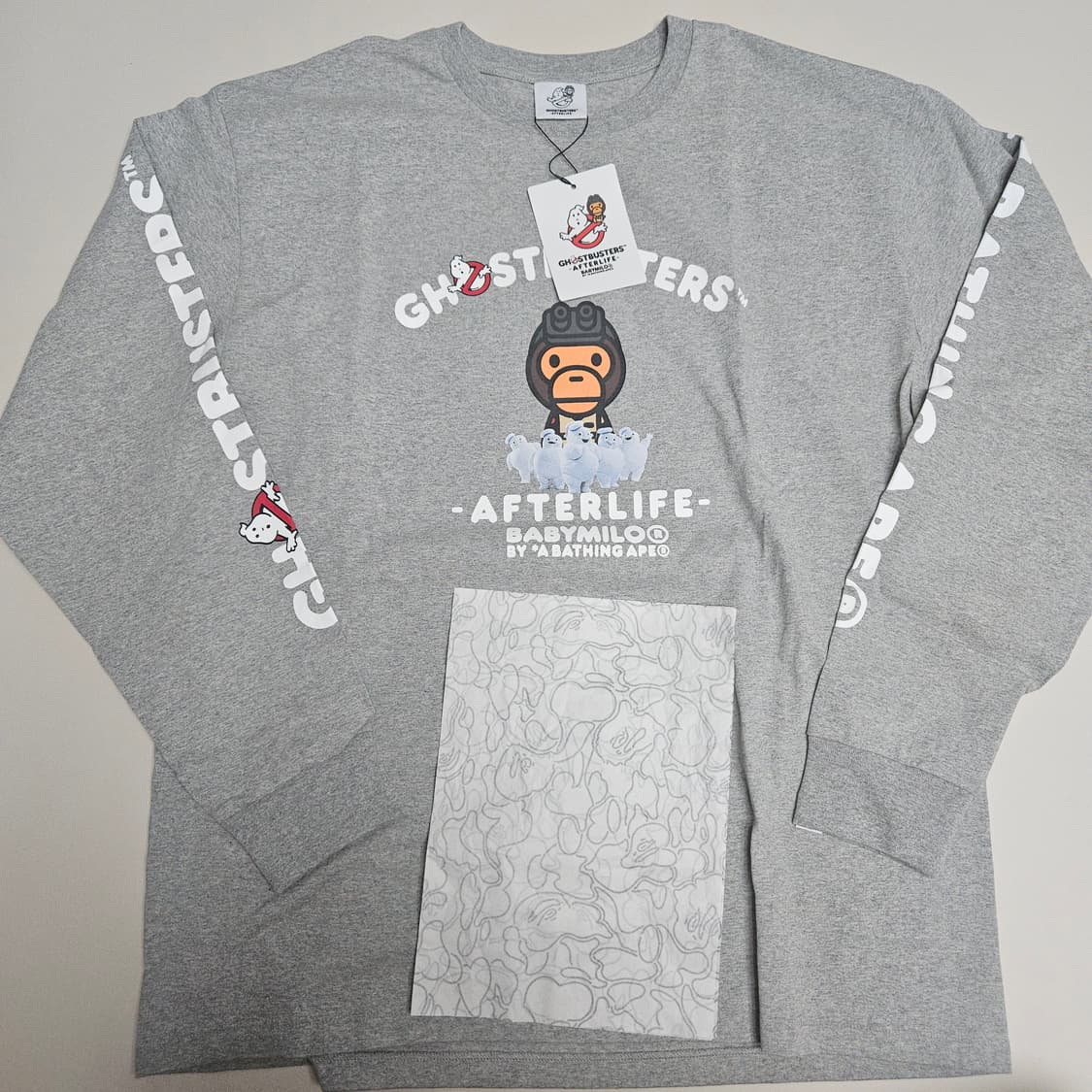 (새상품) 베이프 x 고스트버스터즈  마일로 롱슬리브 (그레이/2XL) 상품이미지1
