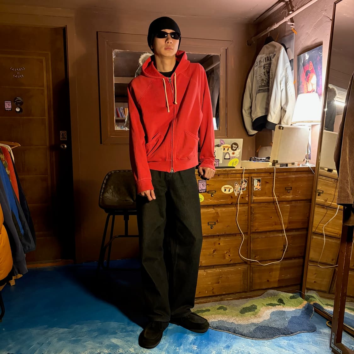 BEHEAVYER ZIP UP HOODIE RED 상품이미지2