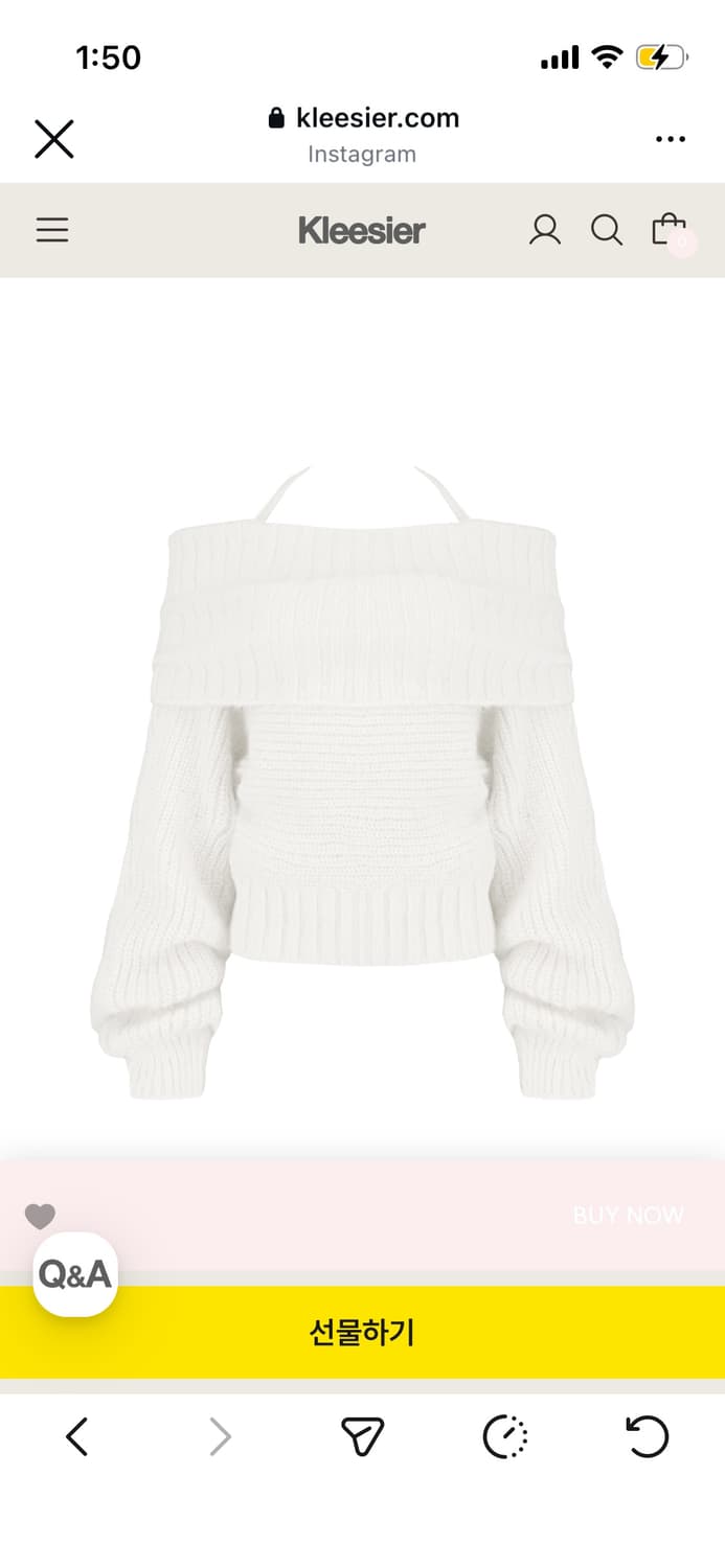 클리시어 오프숄더 니트 상품이미지1