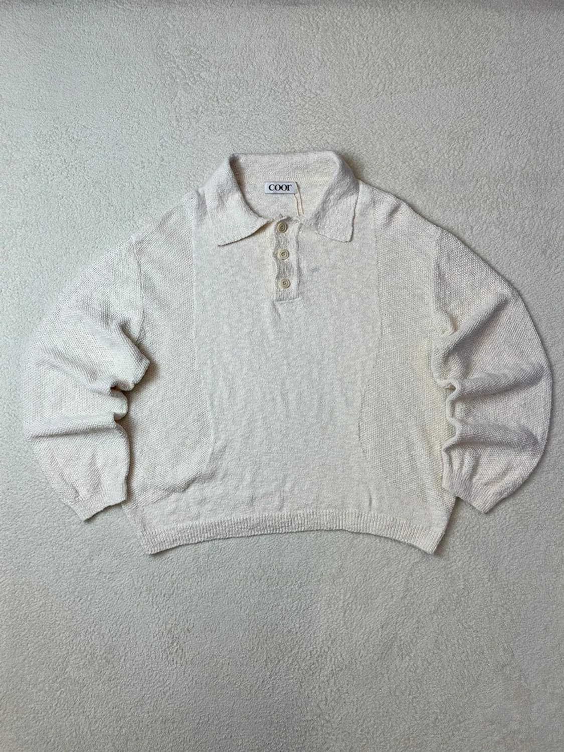쿠어(COOR) 콘트라스트 오픈칼라 스웨터 PN5929 상품이미지1