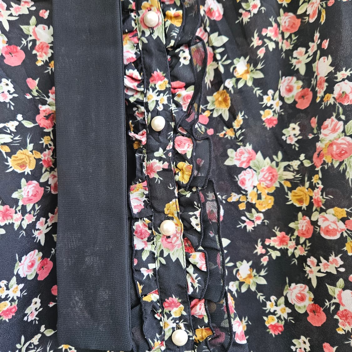 (Axes Femme) 플라워 리본 블라우스 상품이미지6