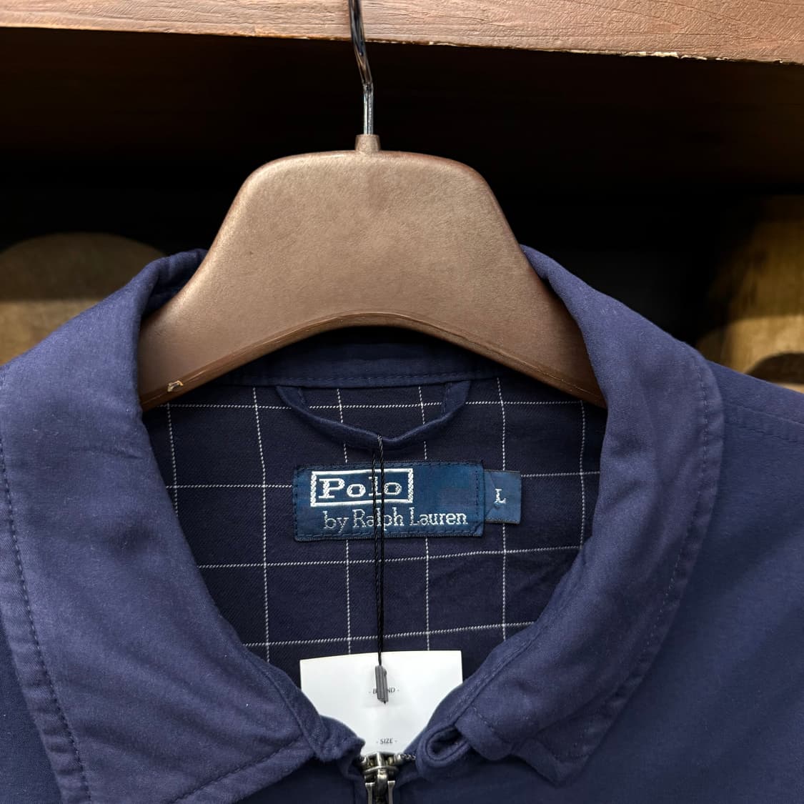 90s 폴로 랄프로렌 체크 라이닝 스윙탑 자켓 블루종 컨트리 N648 상품이미지5