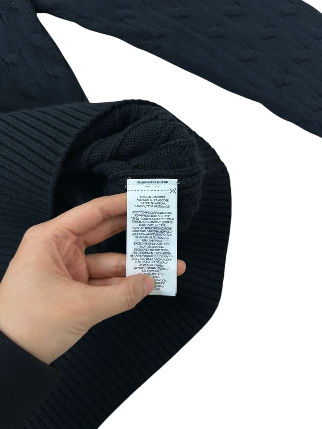 폴로 케이블 꽈배기 니트 블랙 (여성M추천)  상품이미지7