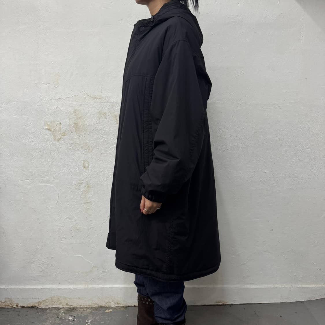 빔즈(B:MING by BEAMS) 블랙컬러 나일론 후드 몬스터 파카 상품이미지2