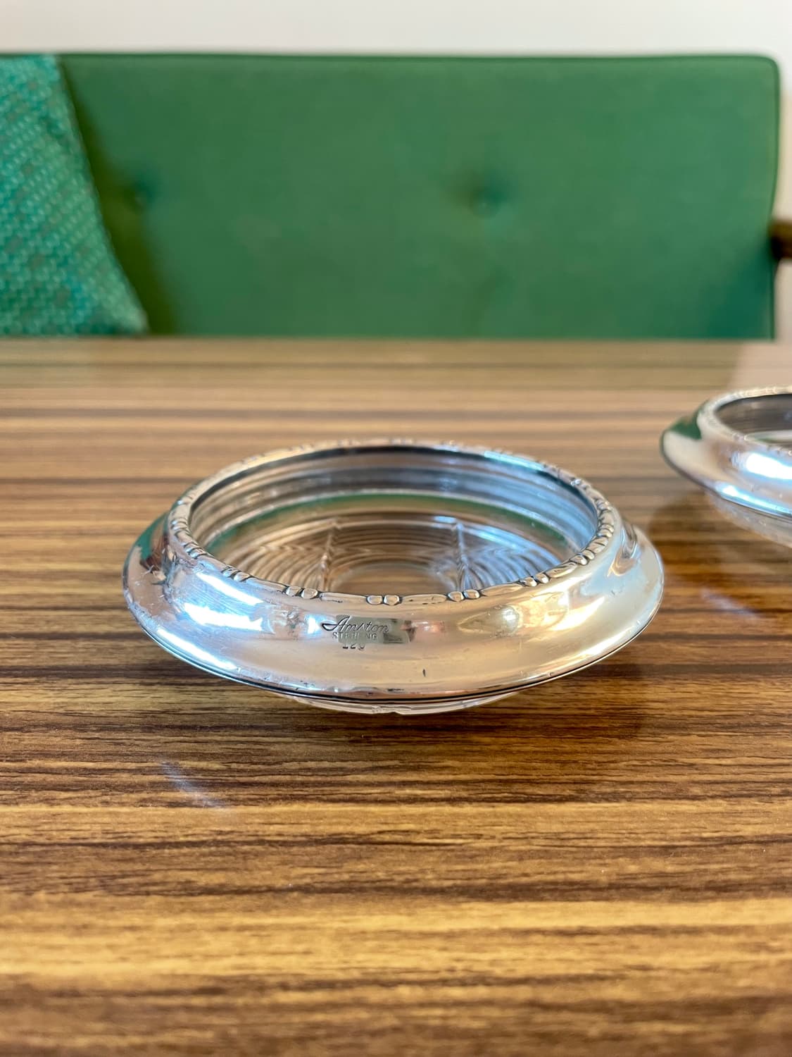 [앤틱 실버웨어] 빈티지 Amston 925 스털링실버 크리스탈 코스터 상품이미지7