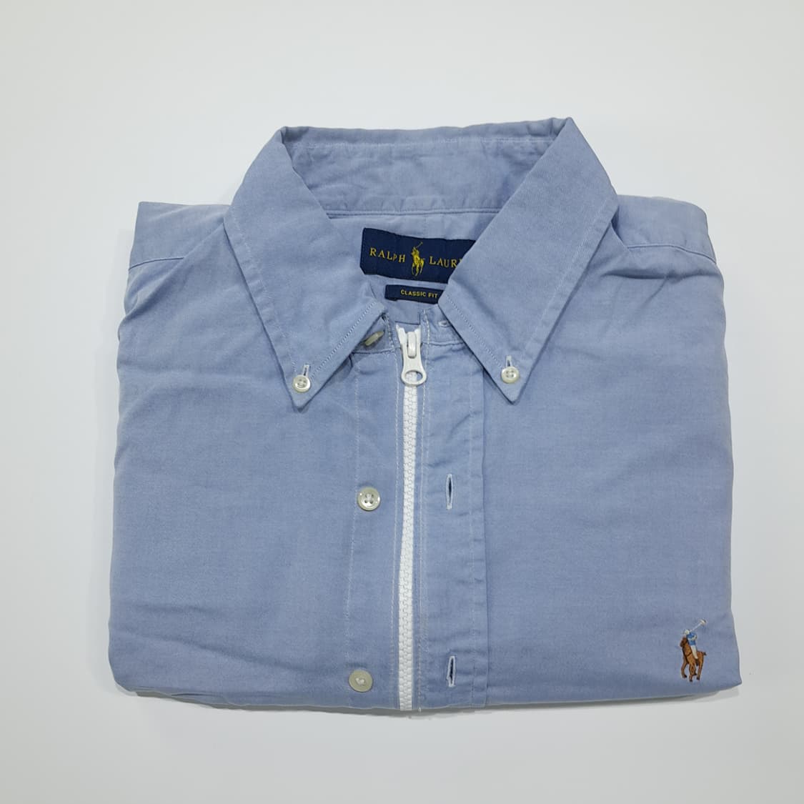 CK067 FREE 폴로 00s 리메이크 클래식블루 크롭 셔츠 상품이미지6