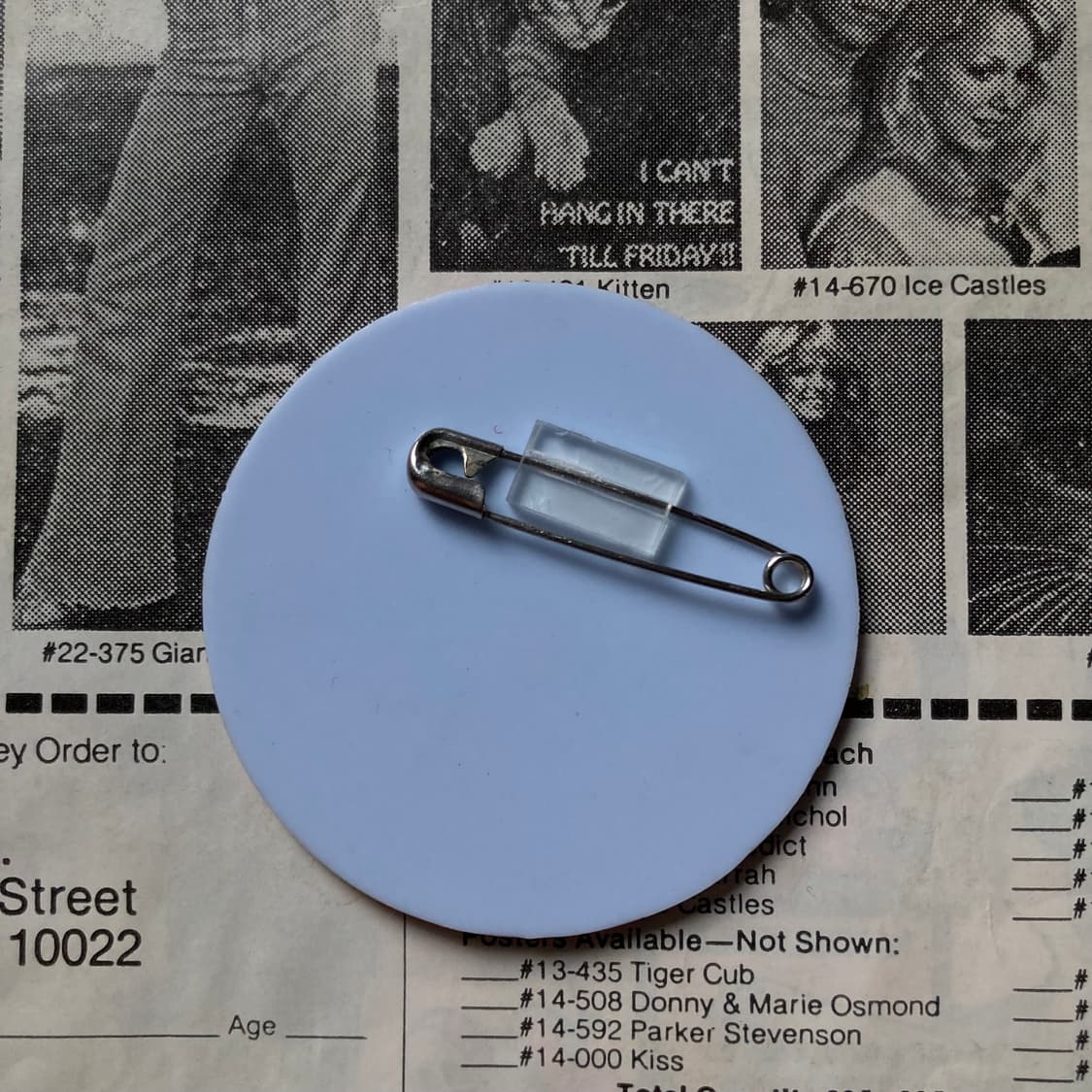 빈티지 텍스트 홀로그램 오렌지 핀 버튼 뱃지 브로치 악세사리 상품이미지3