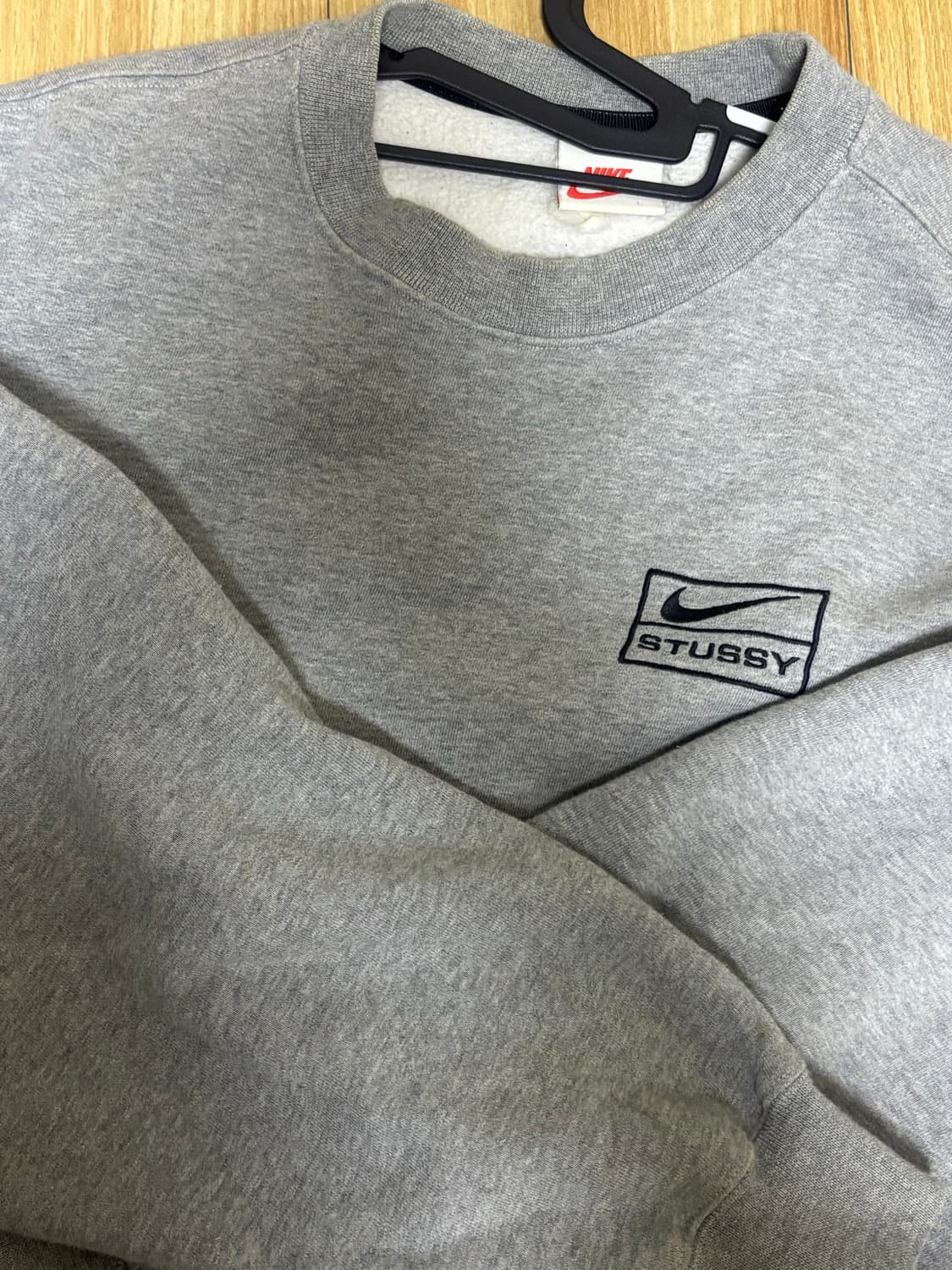 나이키 x 스투시 NRG BR 크루 플리스 그레이 L사이즈 상품이미지1