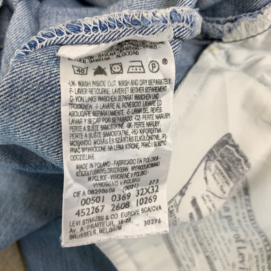 빈티지 리바이스 501 워싱 데님팬츠( 30사이즈 ) 남자청바지 연청 상품이미지9