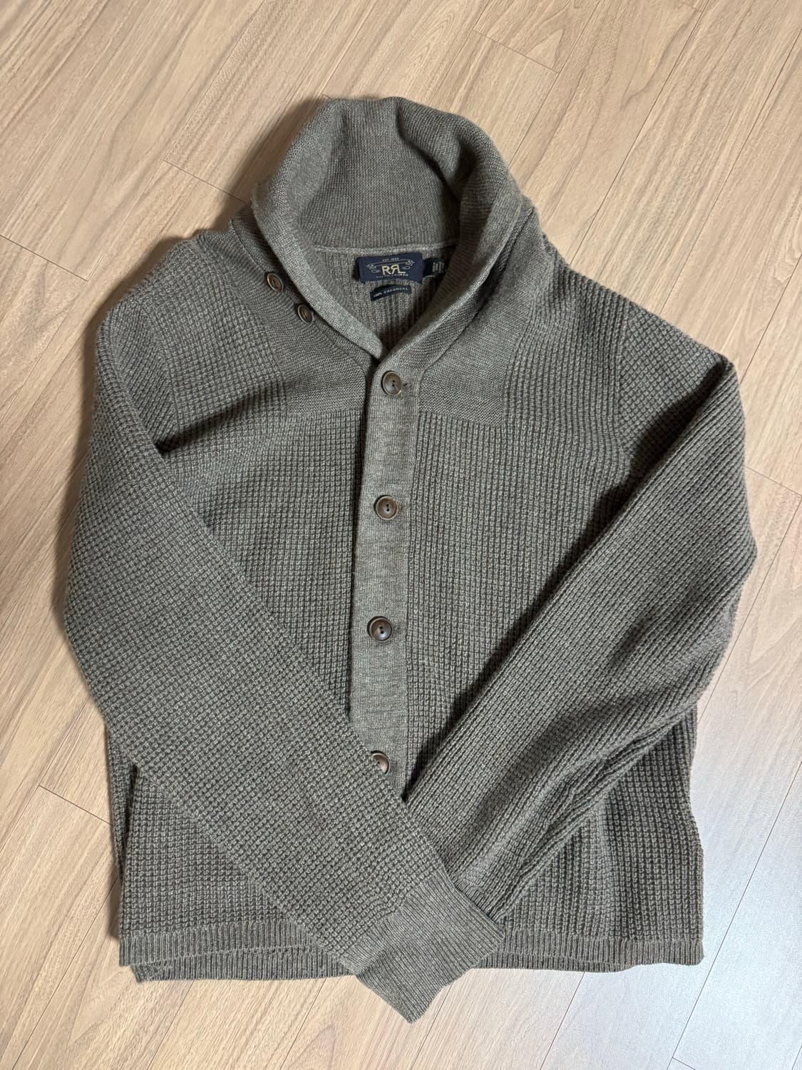 더블알엘 캐시미어 숄 칼라 가디건 브라운 L사이즈 상품이미지1