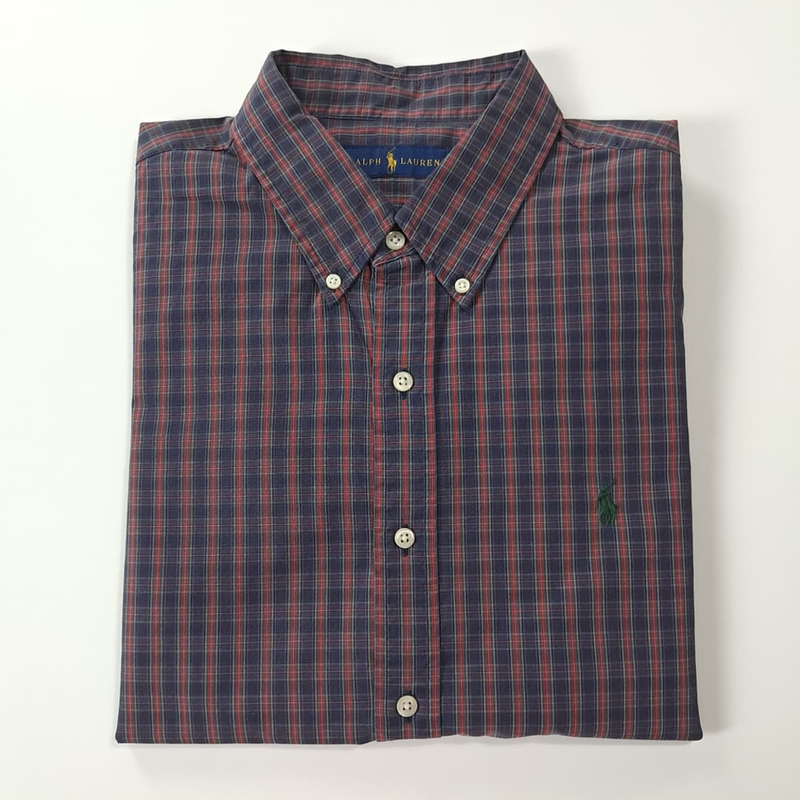 CK947 XL 폴로 00s 네이비 스몰 타탄체크 반팔 셔츠 남방 상품이미지7