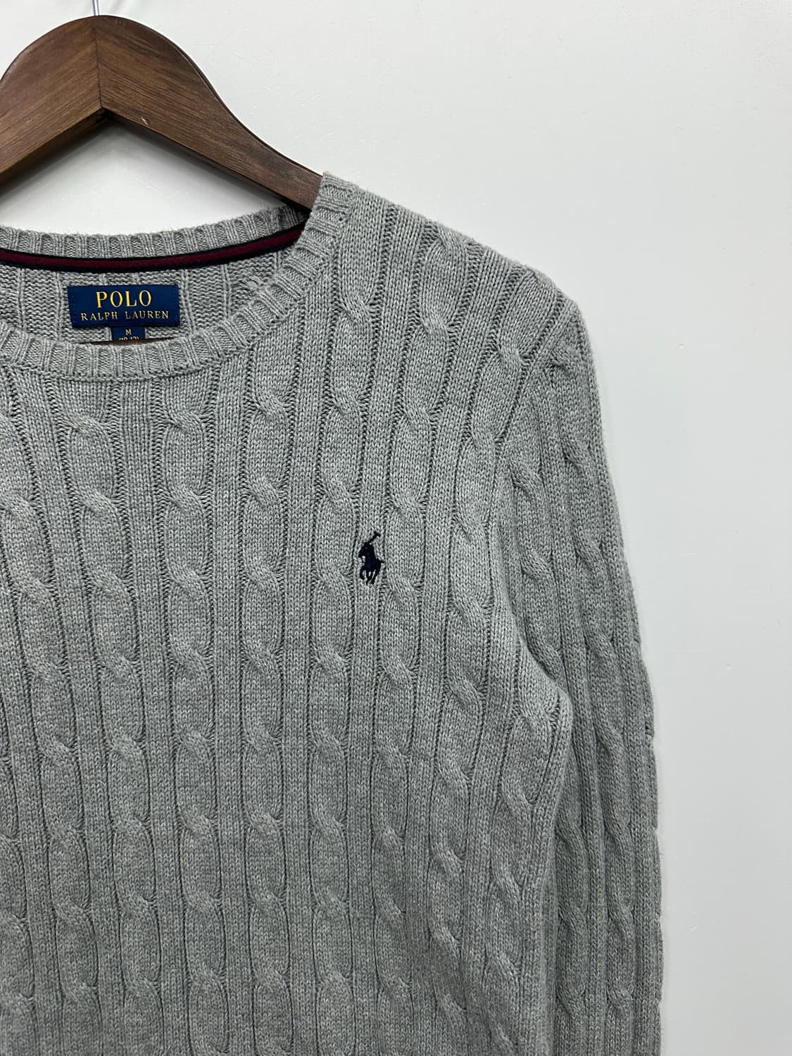 폴로 그레이 꽈배기 니트  상품이미지3