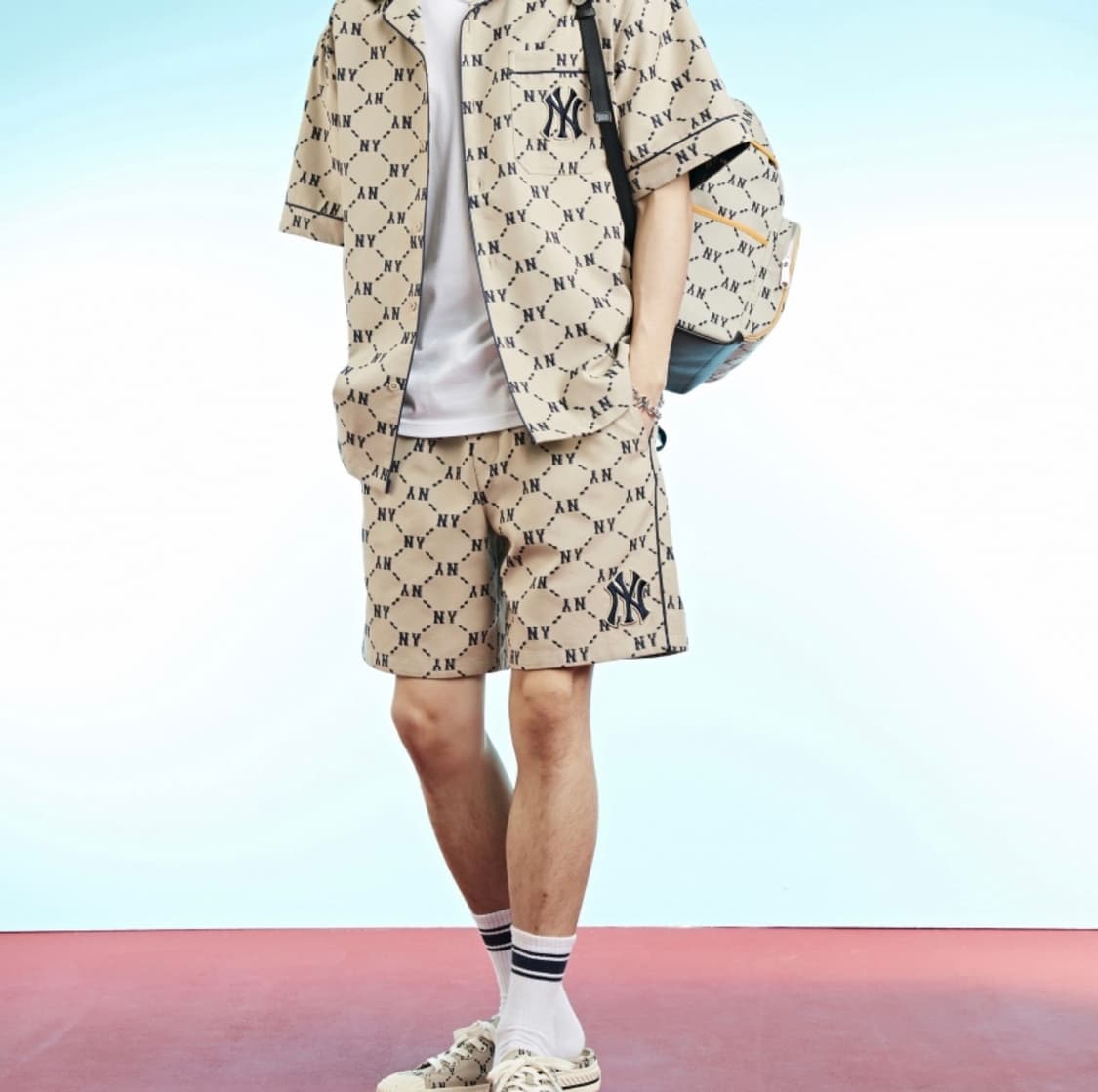 엠엘비　다이아 모노그램 코튼 자카드 반팔 셔츠 NY  상품이미지9