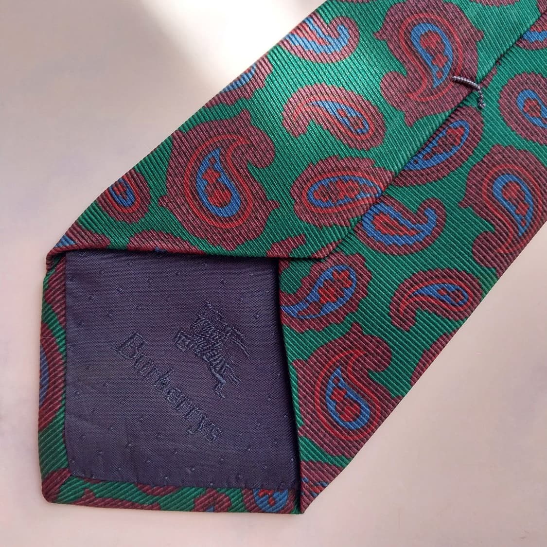 버버리 실크 그린 페이즐리 패턴 넥타이 9cm A~B등급 K2471
 상품이미지8