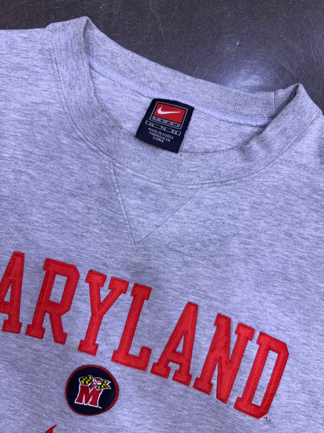 나이키 메릴랜드 패치 자수 맨투맨 스웻셔츠 그레이 XL 상품이미지4