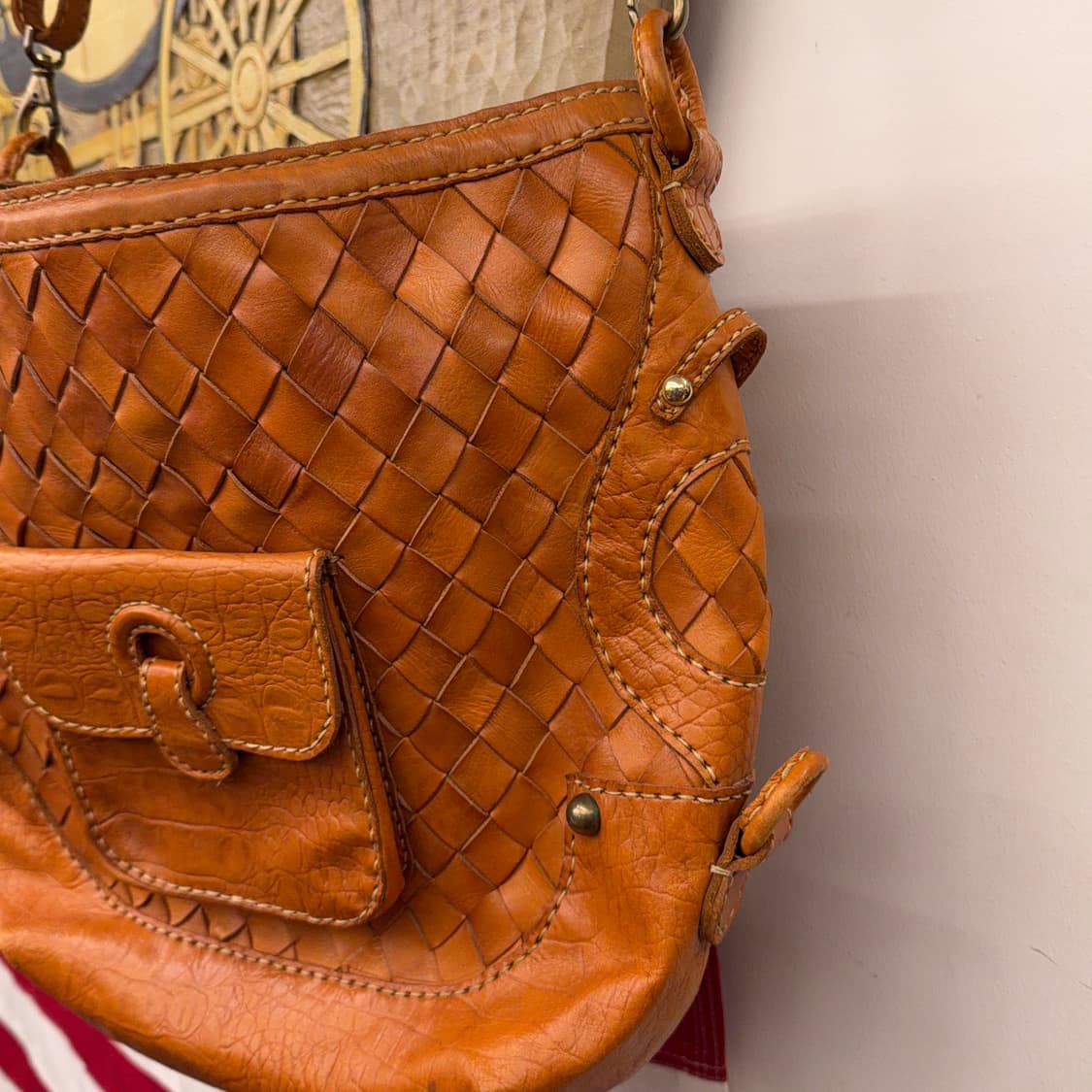 Robita 카우레더 위빙 숄더백 상품이미지5